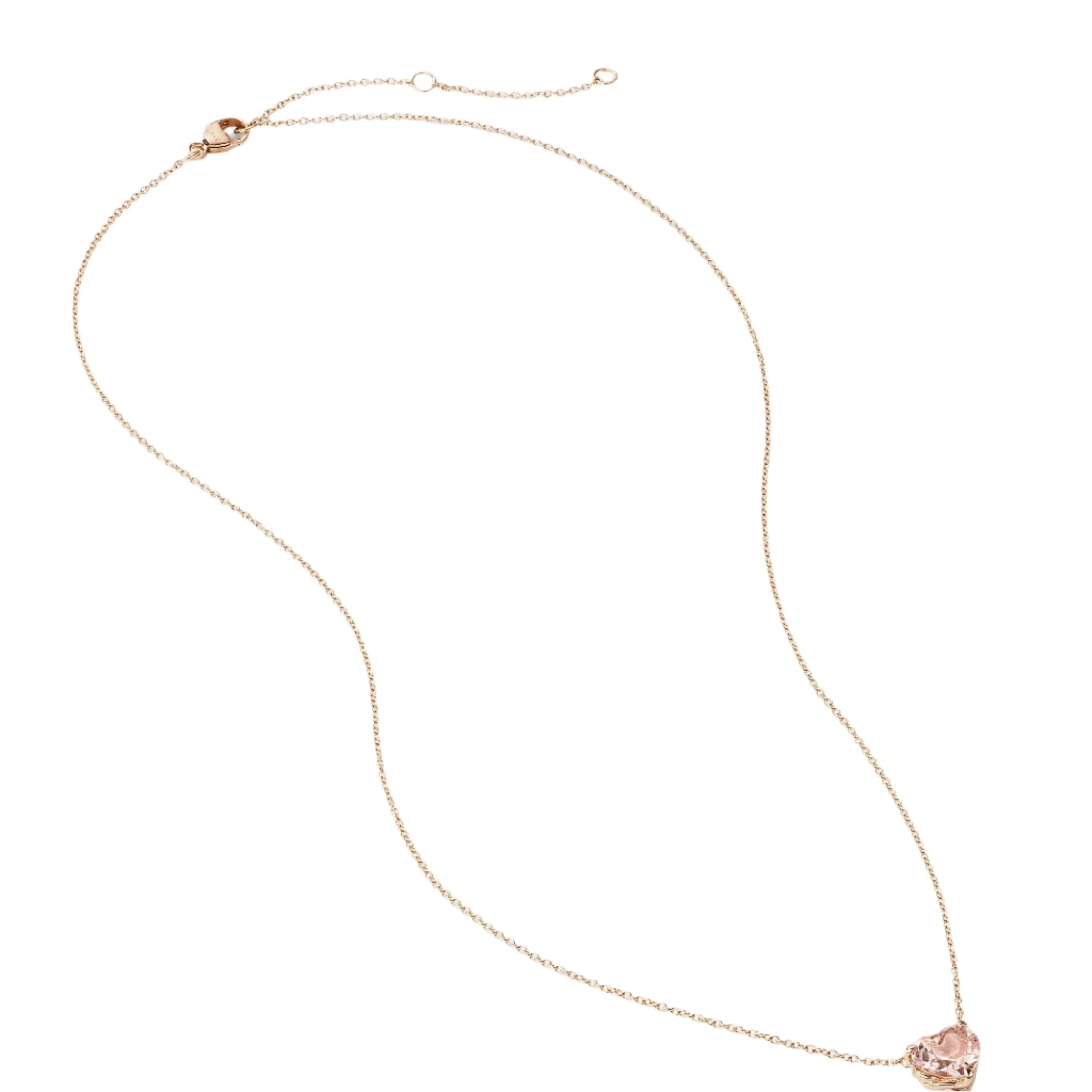 Heart Pendant Necklace in 18K Rose Gold with Morganite - Image 2