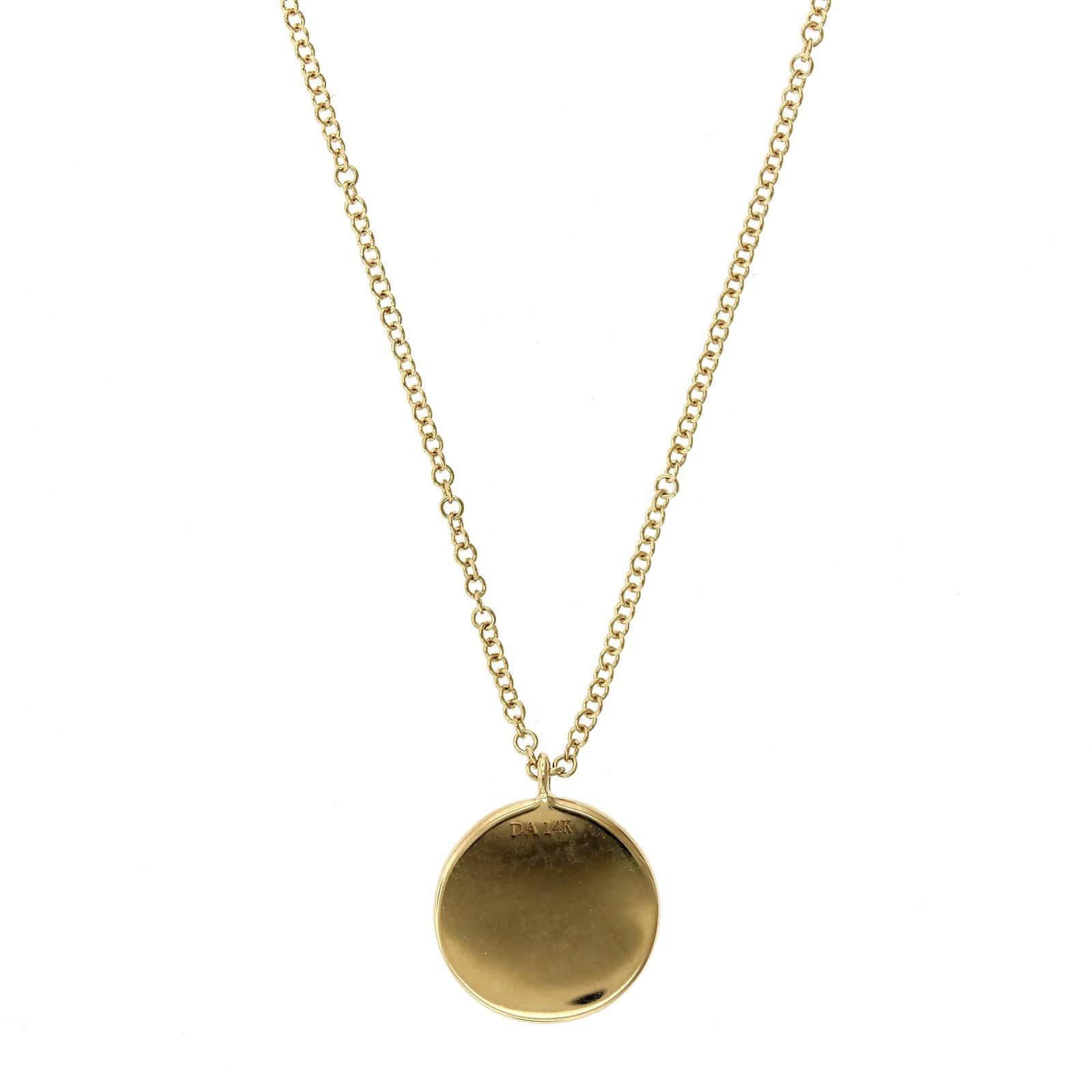 14K Yellow Gold Evil Eye Diamond Halo Pendant - Image 3