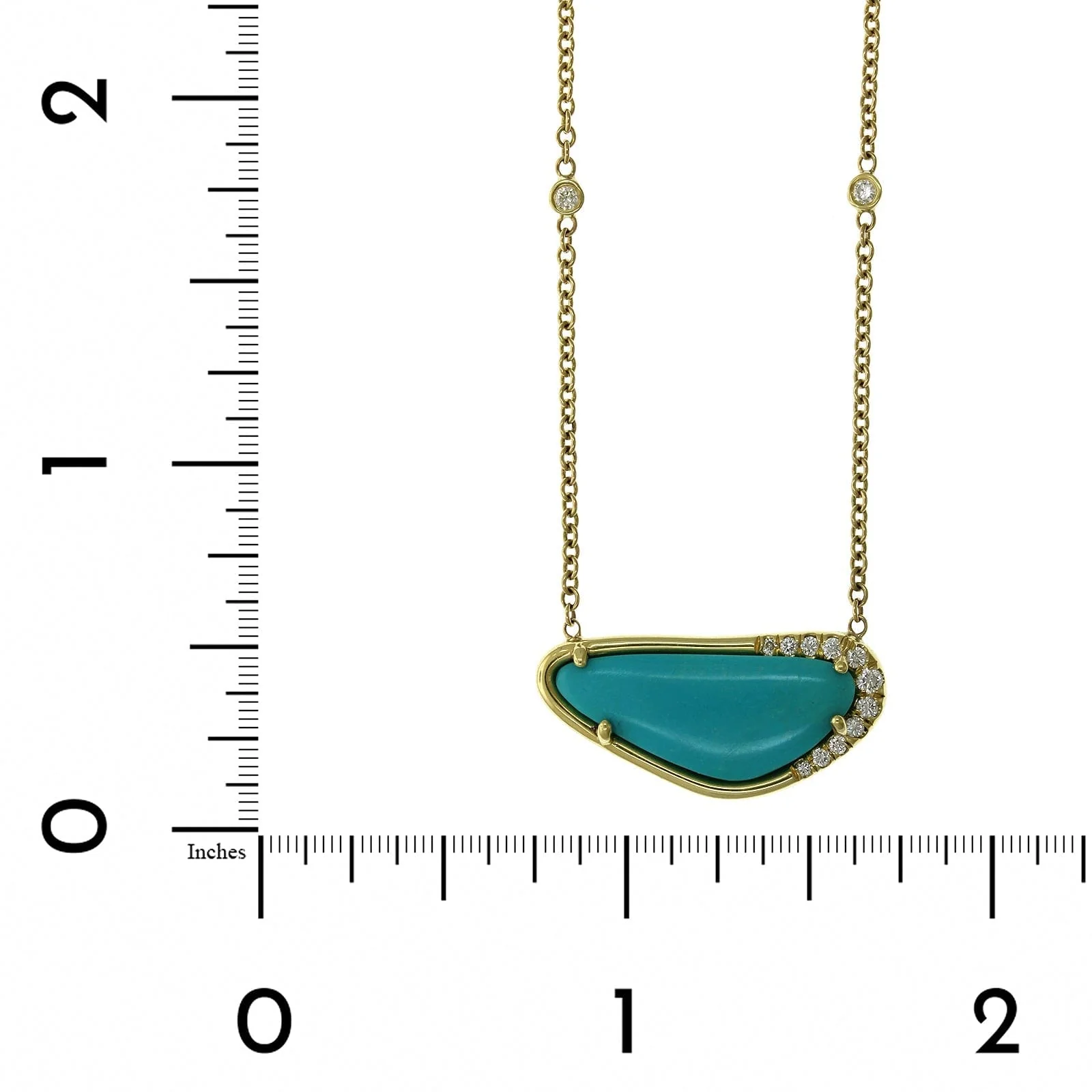 18K Yellow Gold Arizona Turquoise Stella Necklace - Image 5