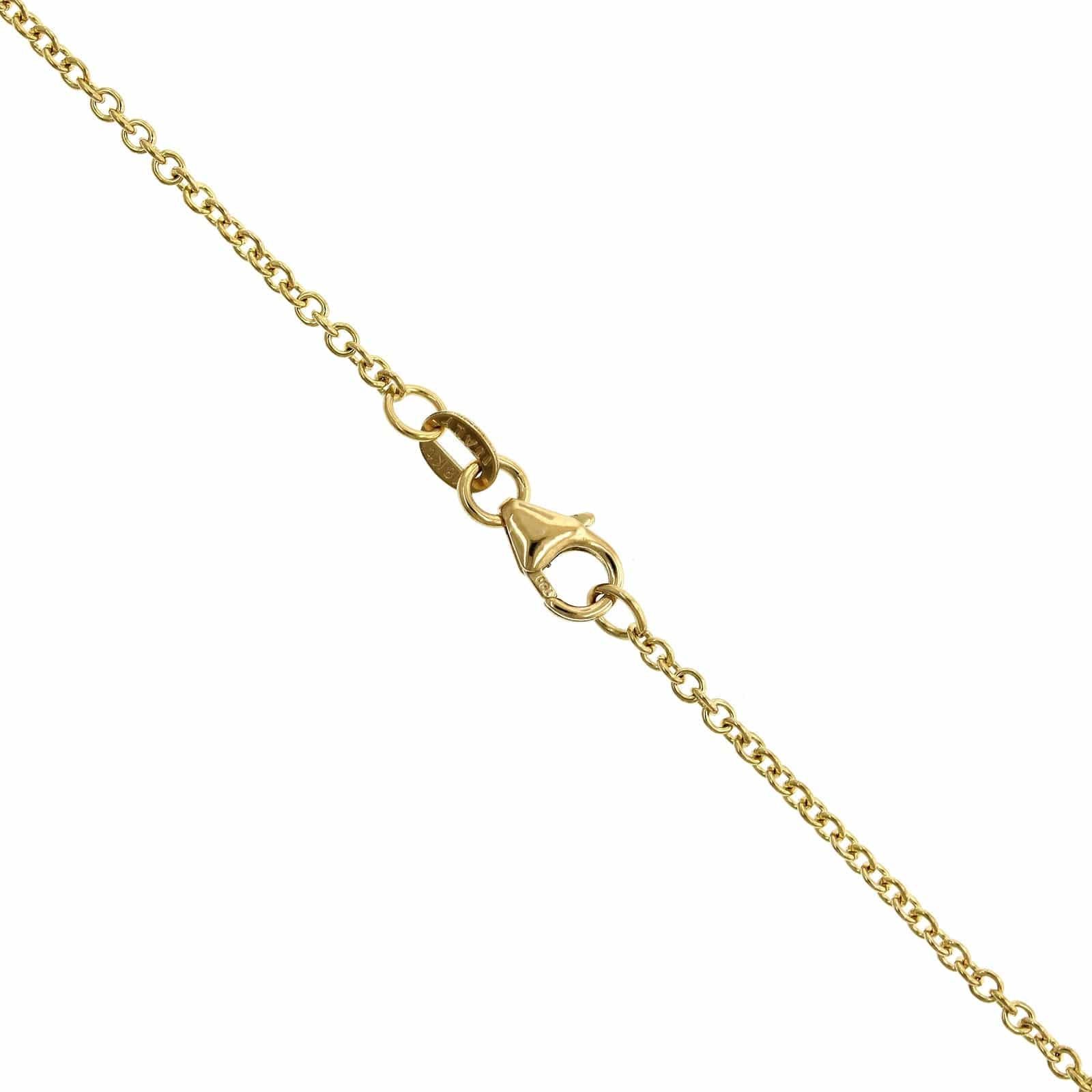 18K Yellow Gold Oval Tourmaline Diamond Halo Pendant - Image 3