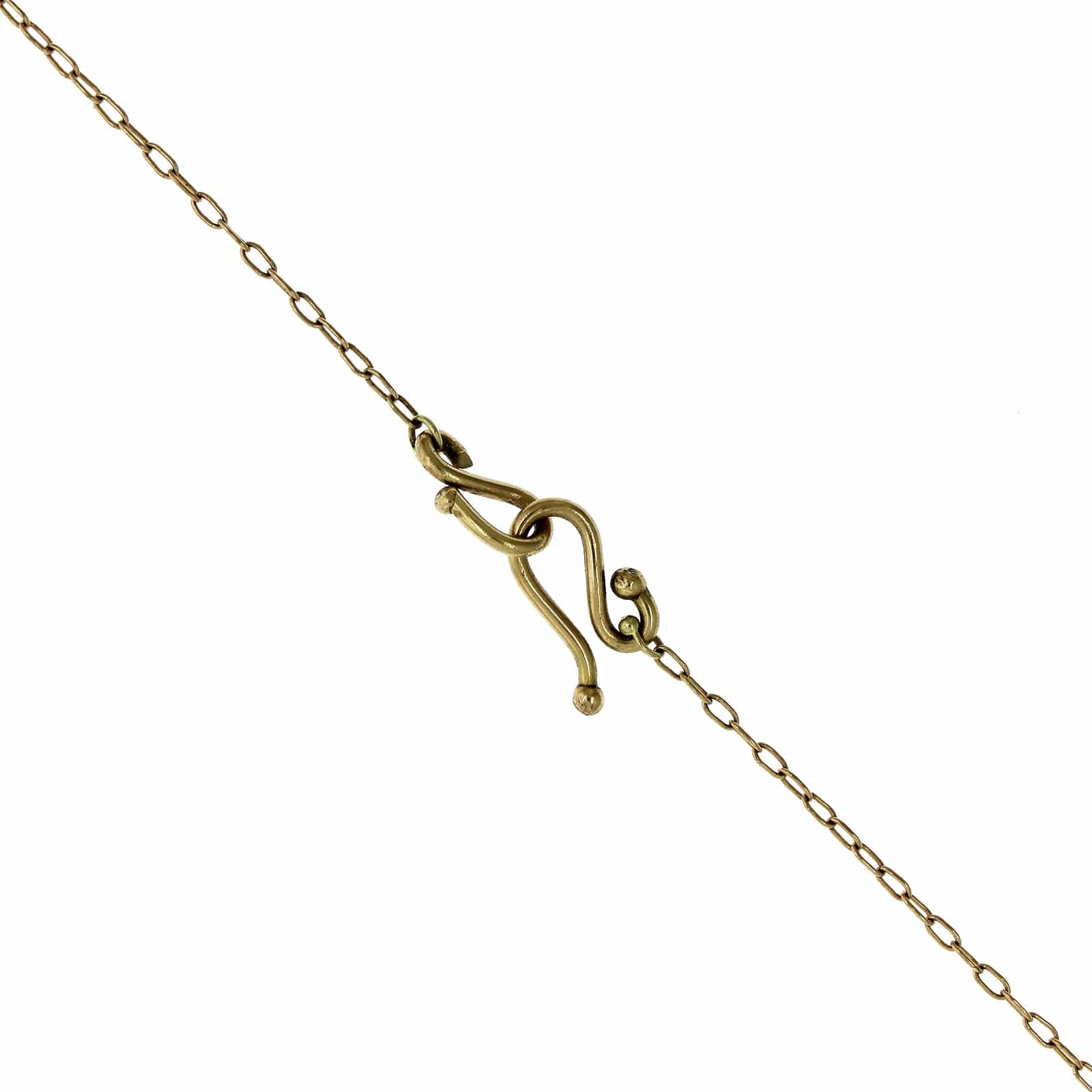 18K Yellow Gold Labradorite Chiclet Pedant - Image 3