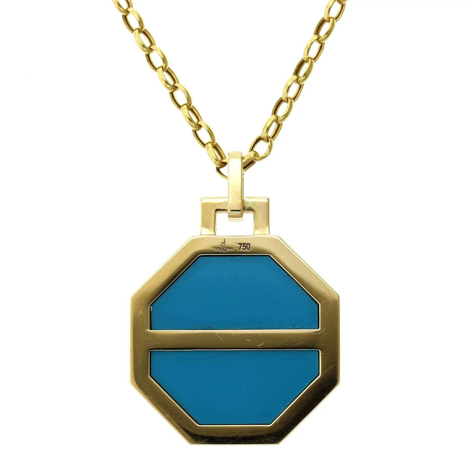 Sorellina 18K Yellow Gold Octagonal Sole Pendant - Image 5