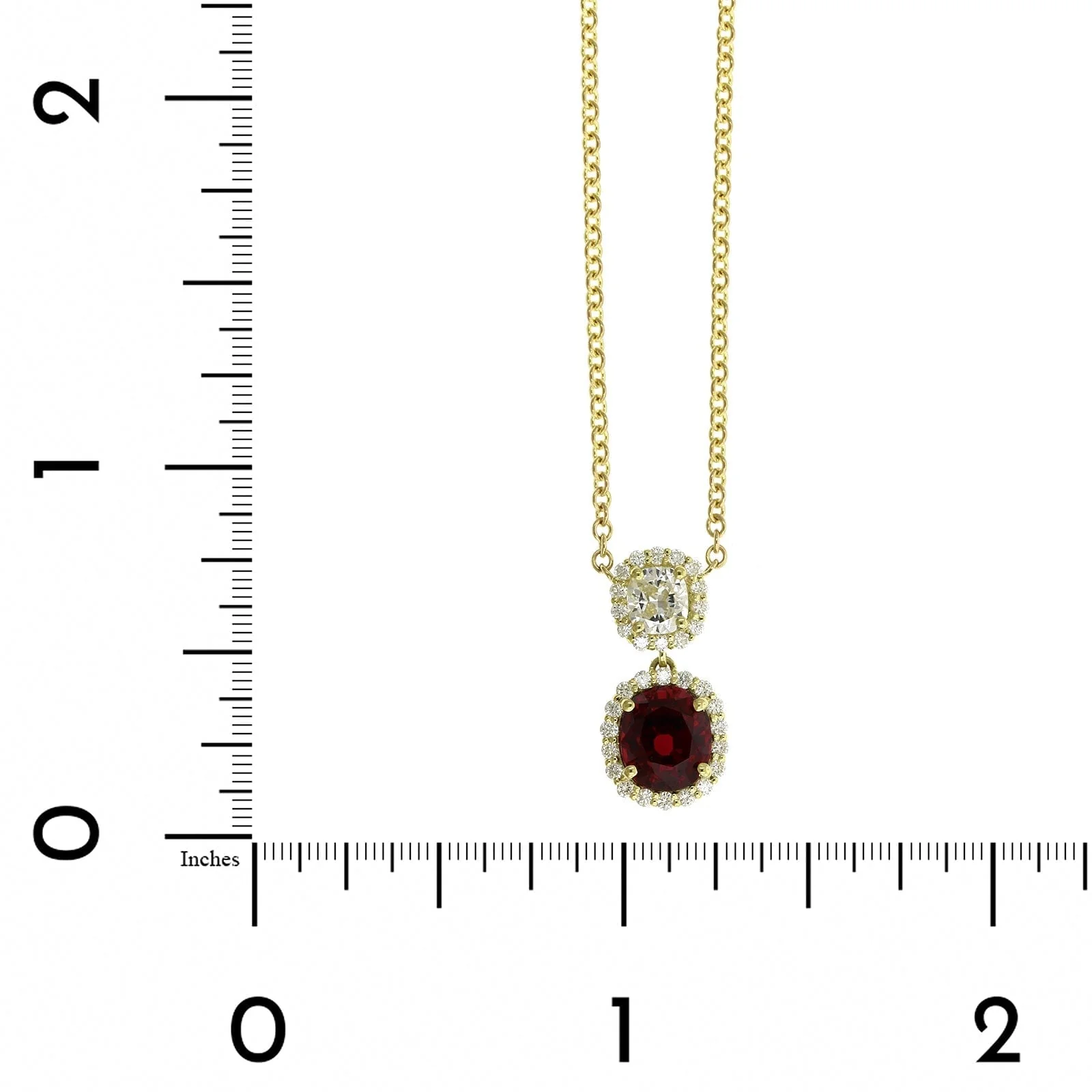 18K Yellow Gold Spinel and Diamond Necklace - Image 3