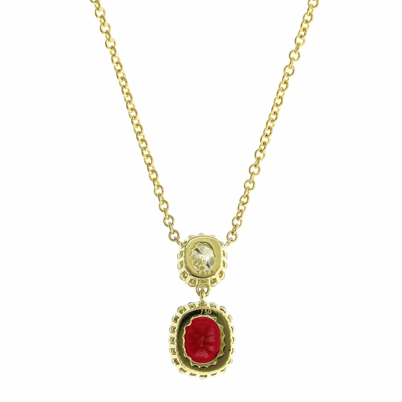 18K Yellow Gold Spinel and Diamond Necklace - Image 2