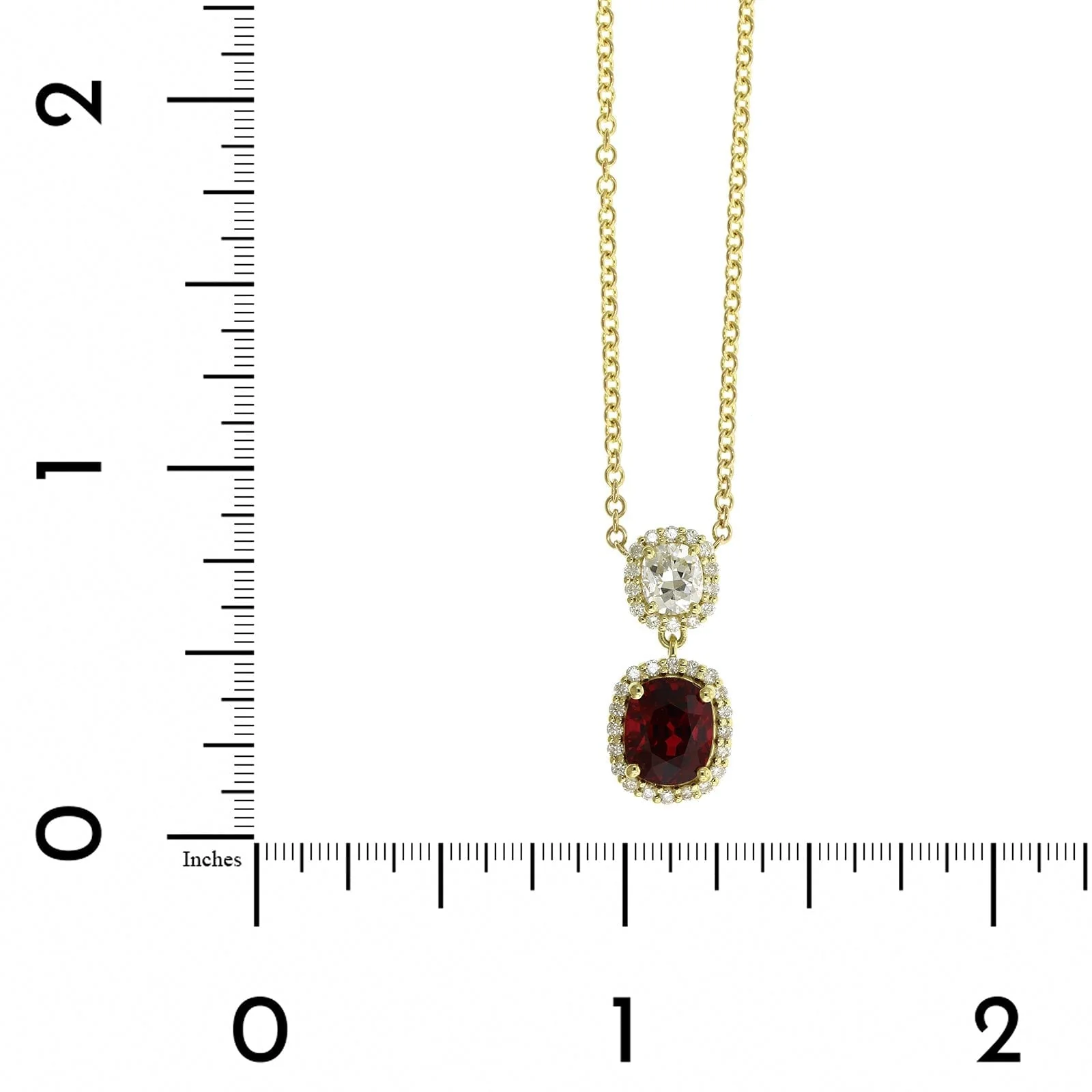 18K Yellow Gold Spinel and Diamond Necklace - Image 3