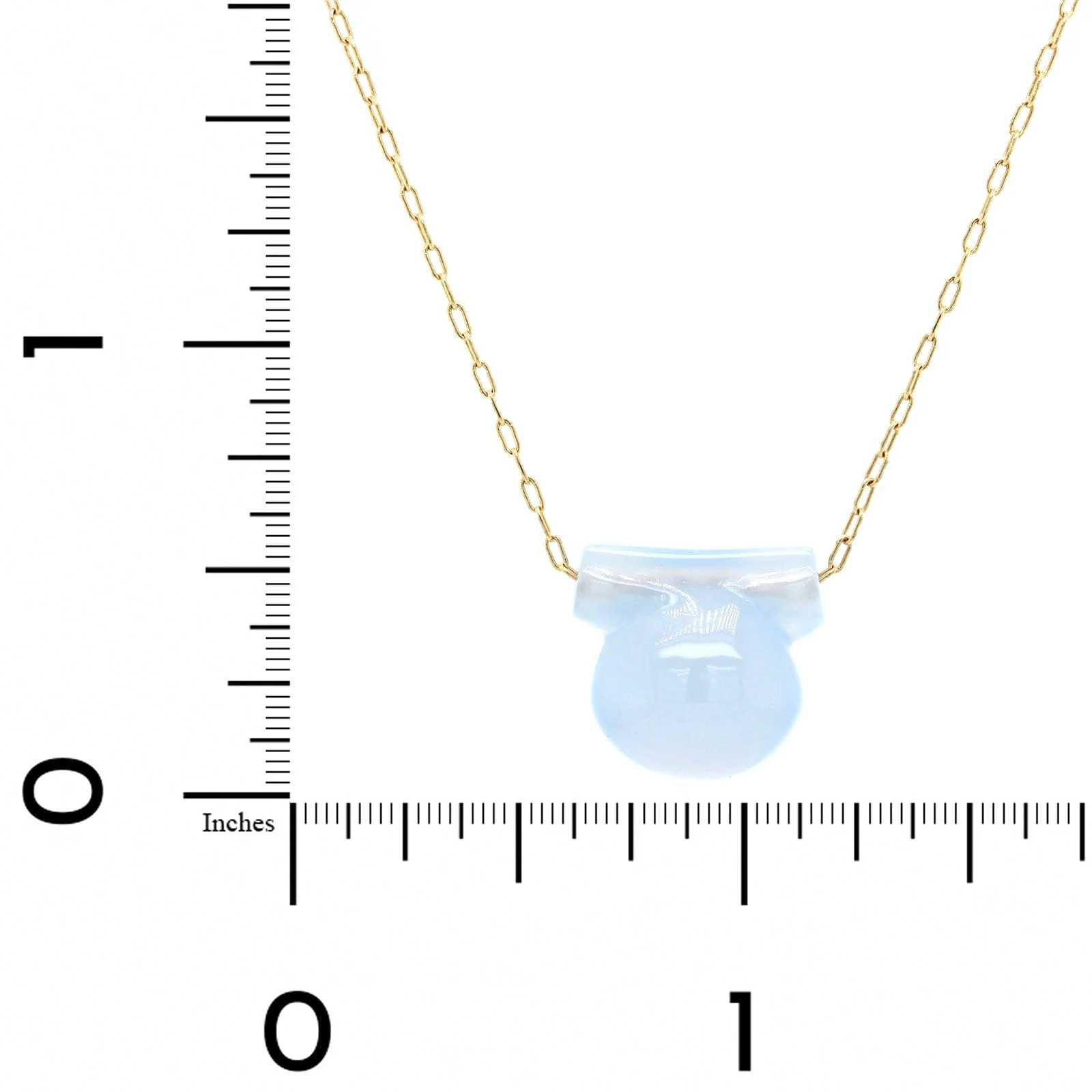14K Yellow Gold Chalcedony Etruscan Bead Pendant - Image 4