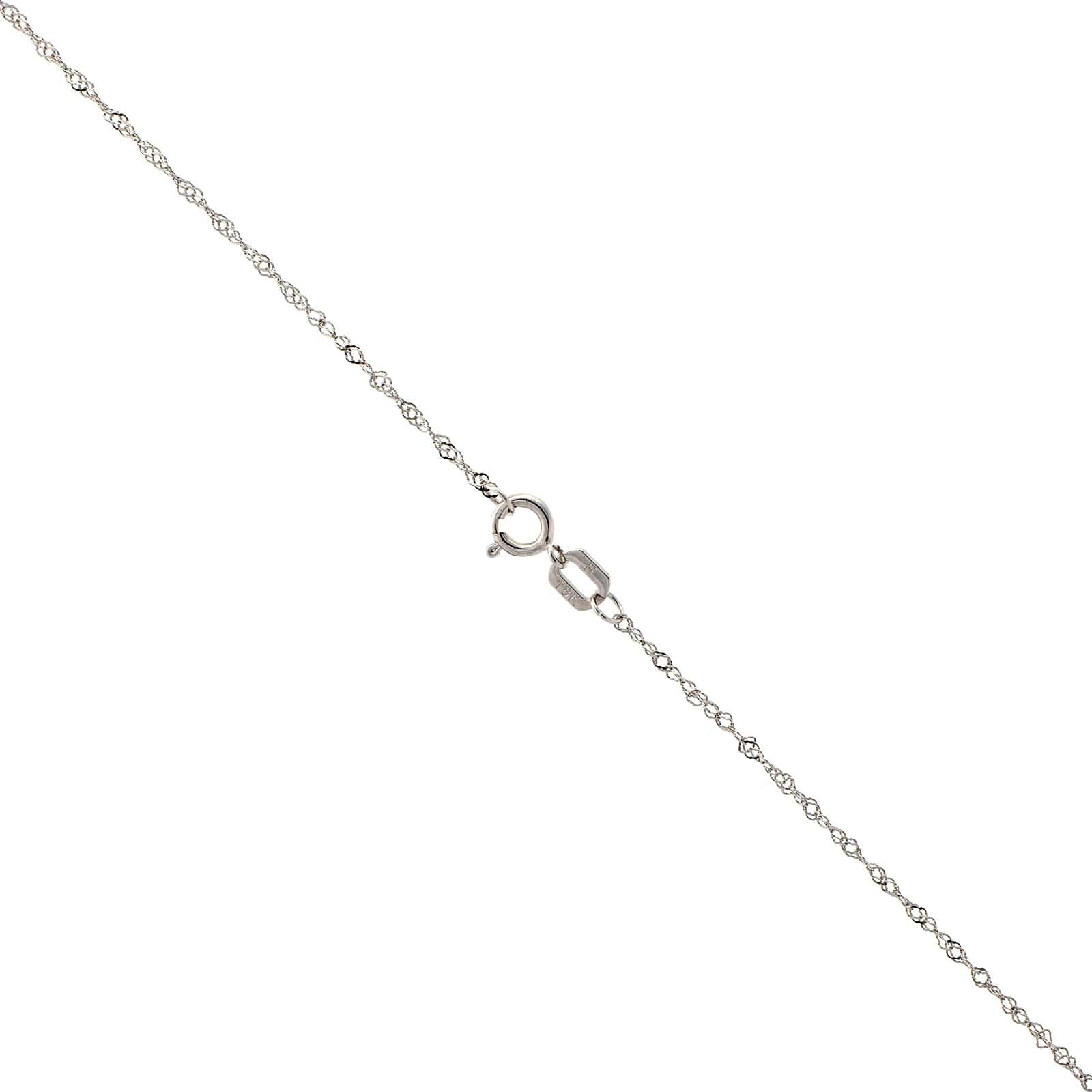 18K White Gold Blue Zircon Diamond Halo Necklace - Image 3