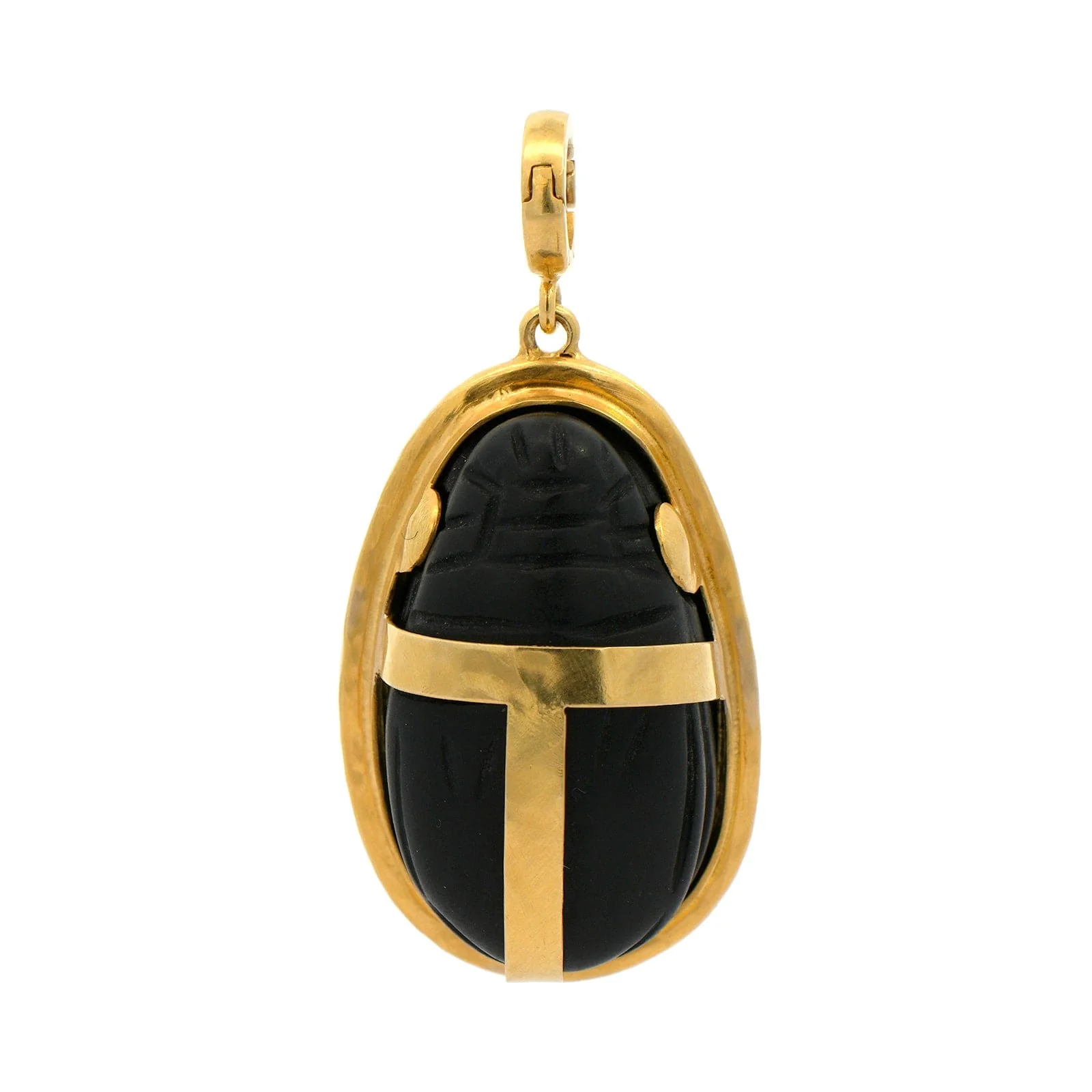 Christina Alexiou 14K Yellow Gold Black Agate Scarab Charm