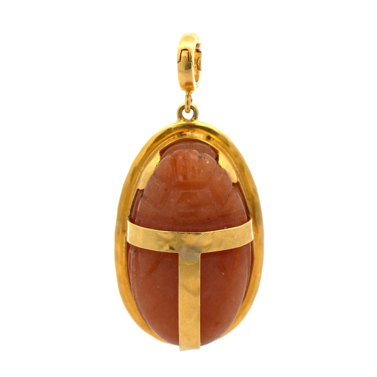 Christina Alexiou 14K Yellow Gold Orange Agate Scarab Charm