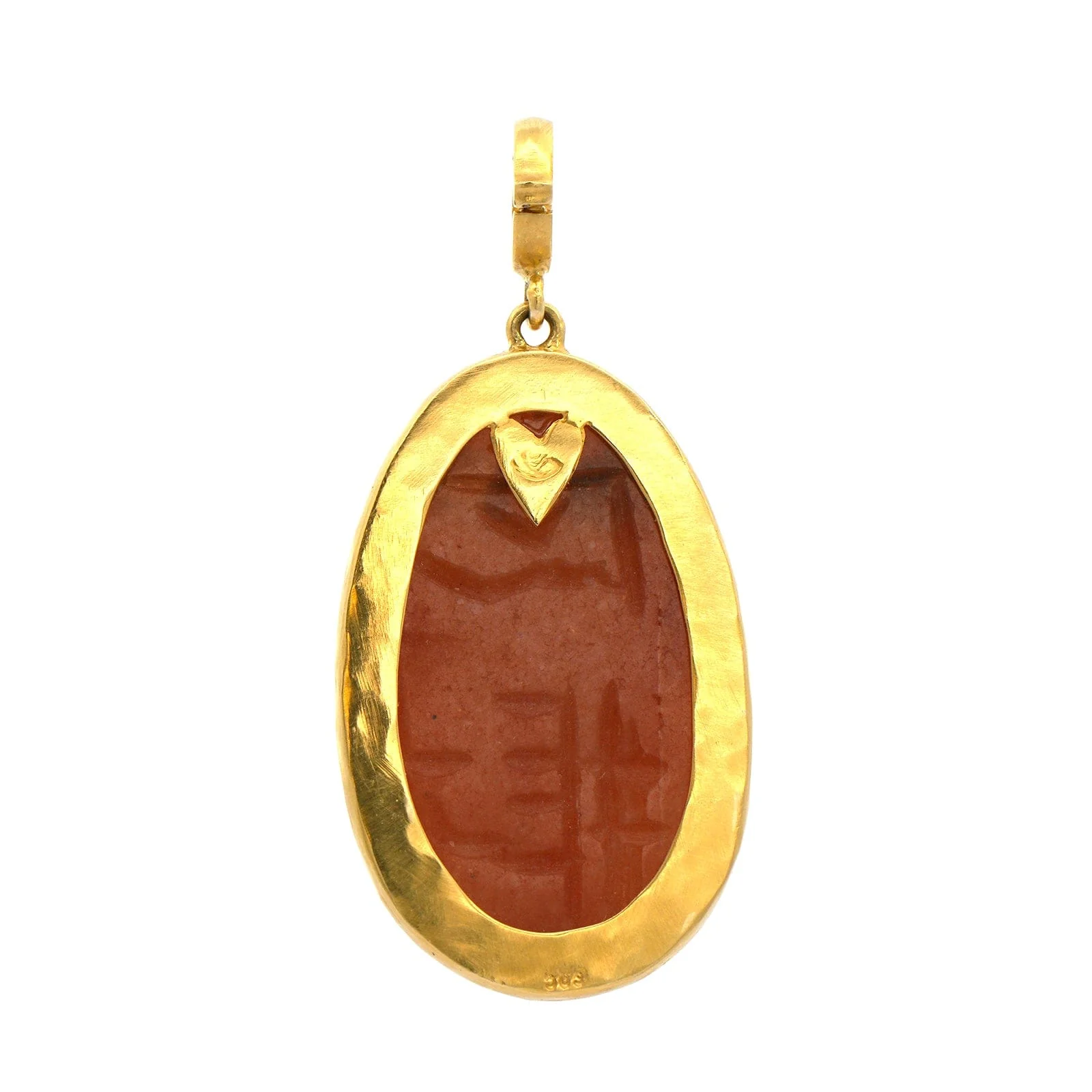Christina Alexiou 14K Yellow Gold Orange Agate Scarab Charm - Image 2
