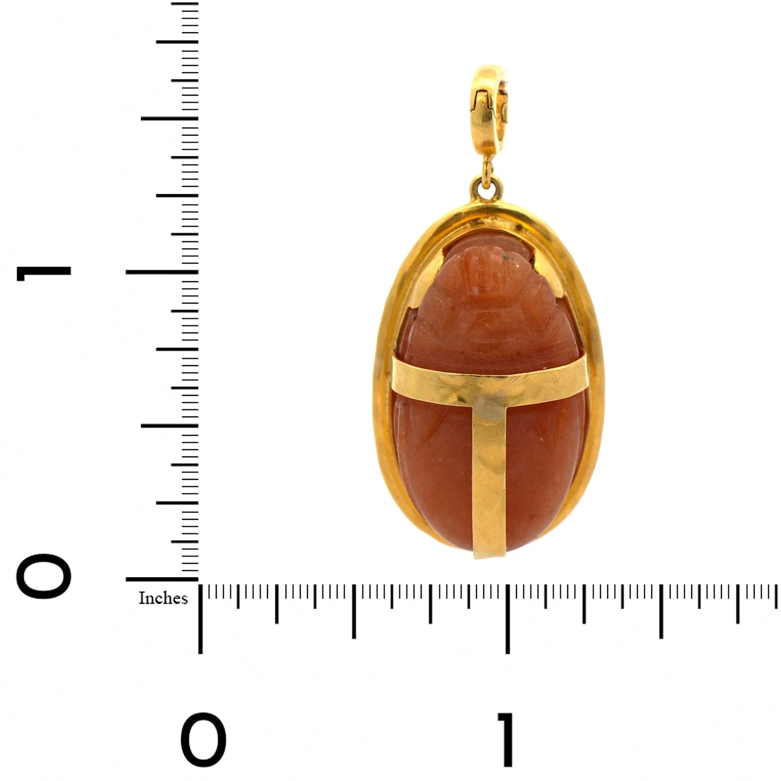Christina Alexiou 14K Yellow Gold Orange Agate Scarab Charm - Image 3