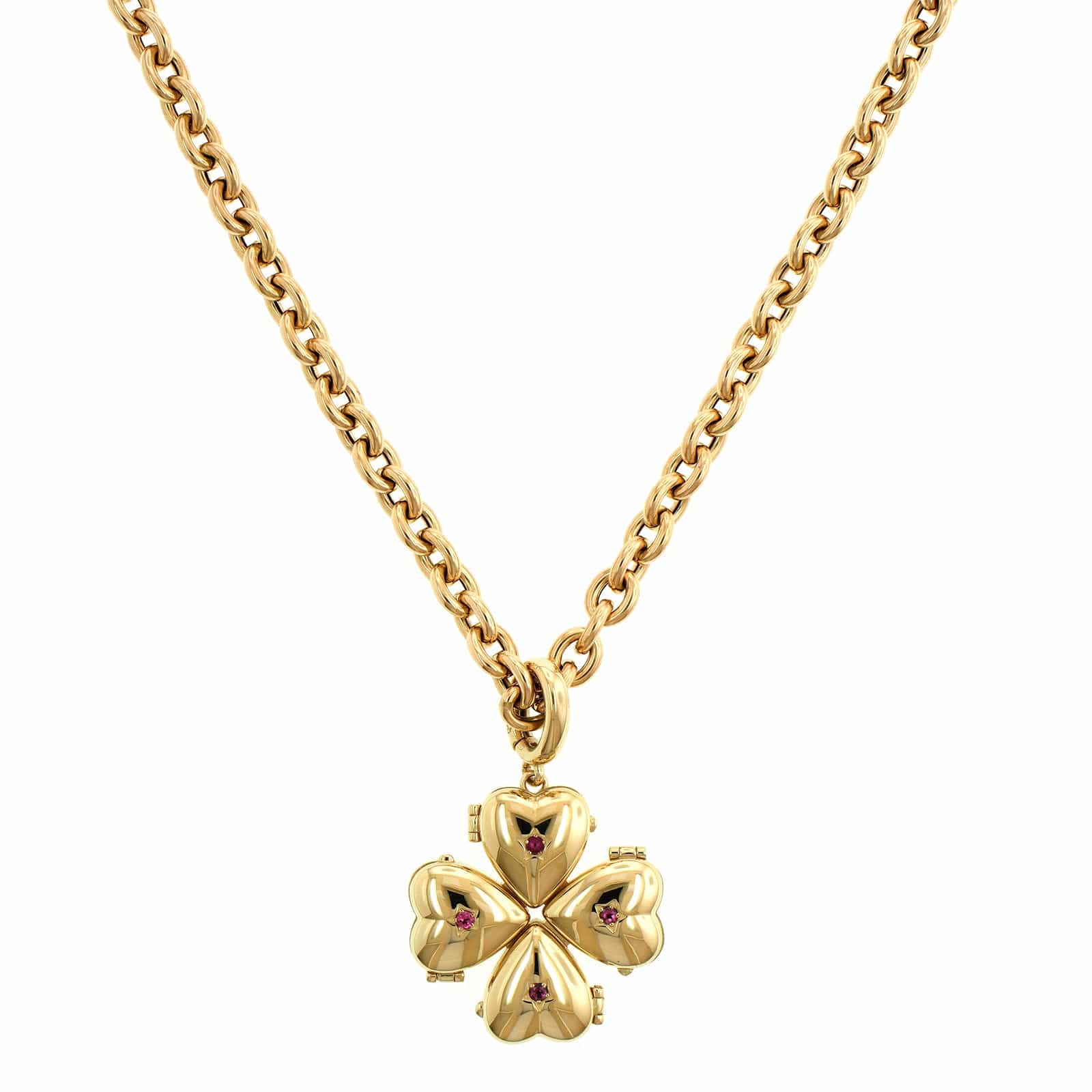 Lauren Rubinski 14K Yellow Gold & Tourmaline Clover Pendant Necklace