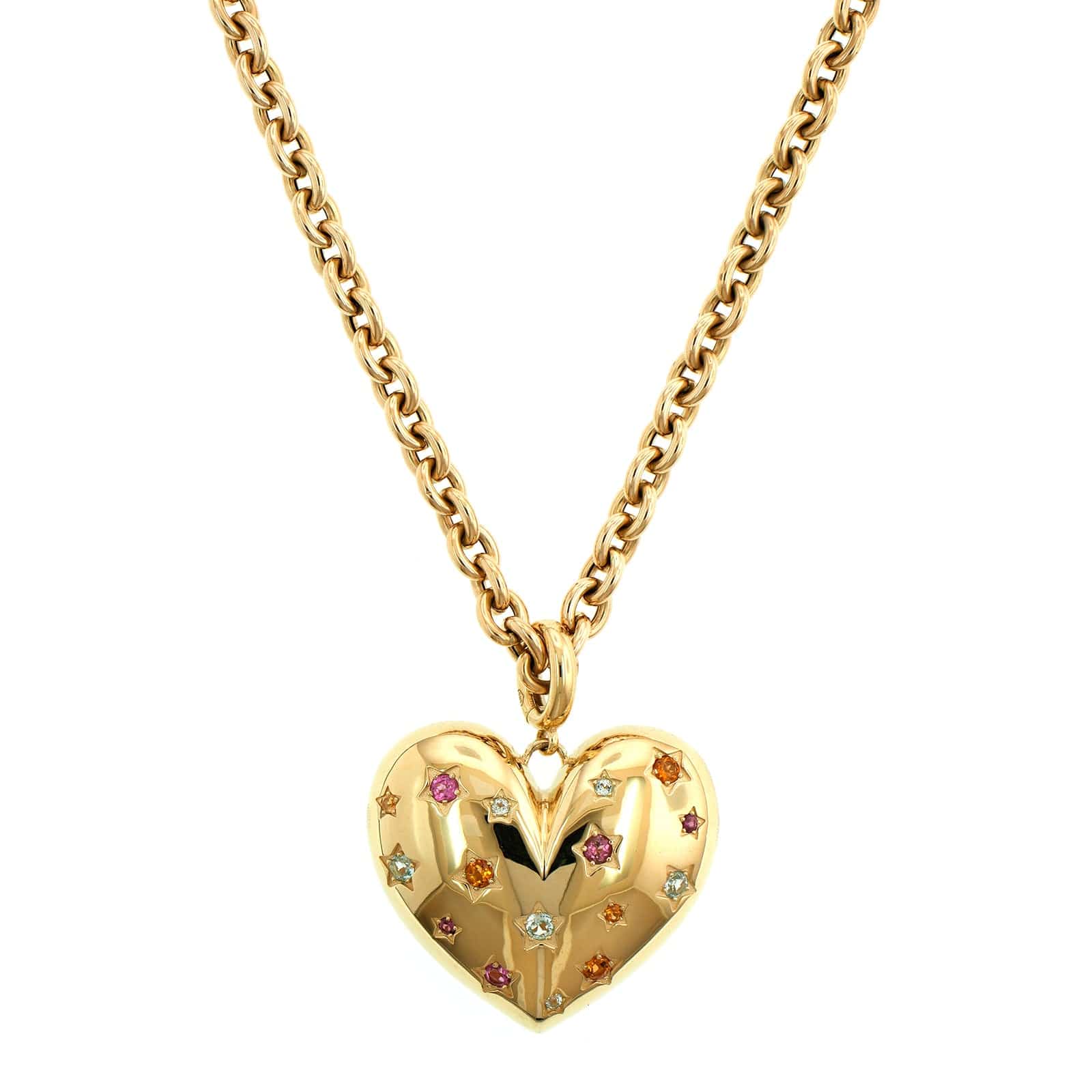 Lauren Rubinski 14K Yellow Gold & Tourmaline, Citrine, Topaz Heart Pendant Necklace