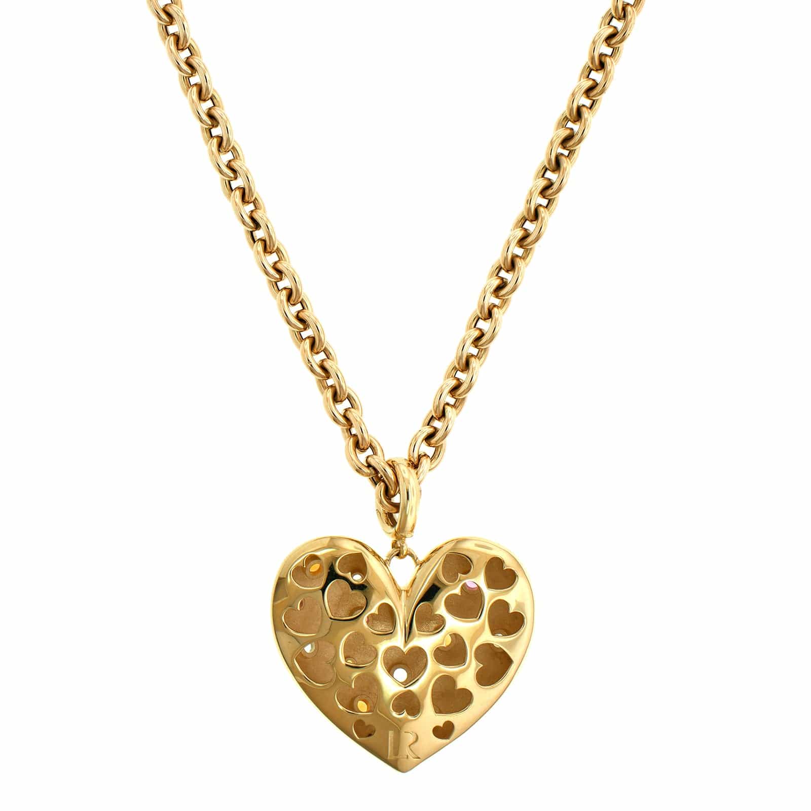 Lauren Rubinski 14K Yellow Gold & Tourmaline, Citrine, Topaz Heart Pendant Necklace - Image 2