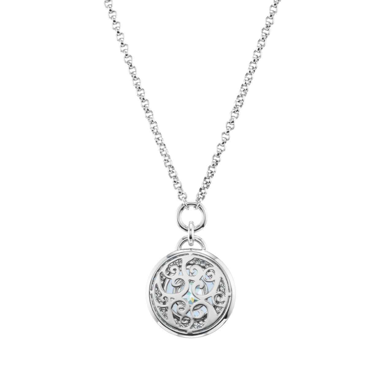 Emily P. Wheeler 18K White Gold Aquamarine and Blue Sapphire Air Medallion Necklace - Image 2