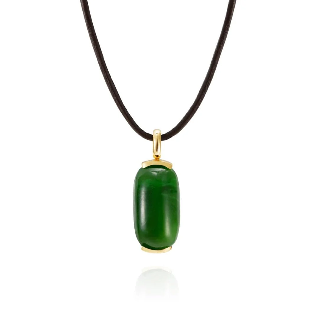 Fernando Jorge 18K Yellow Gold Jade Oblong Pendant Necklace