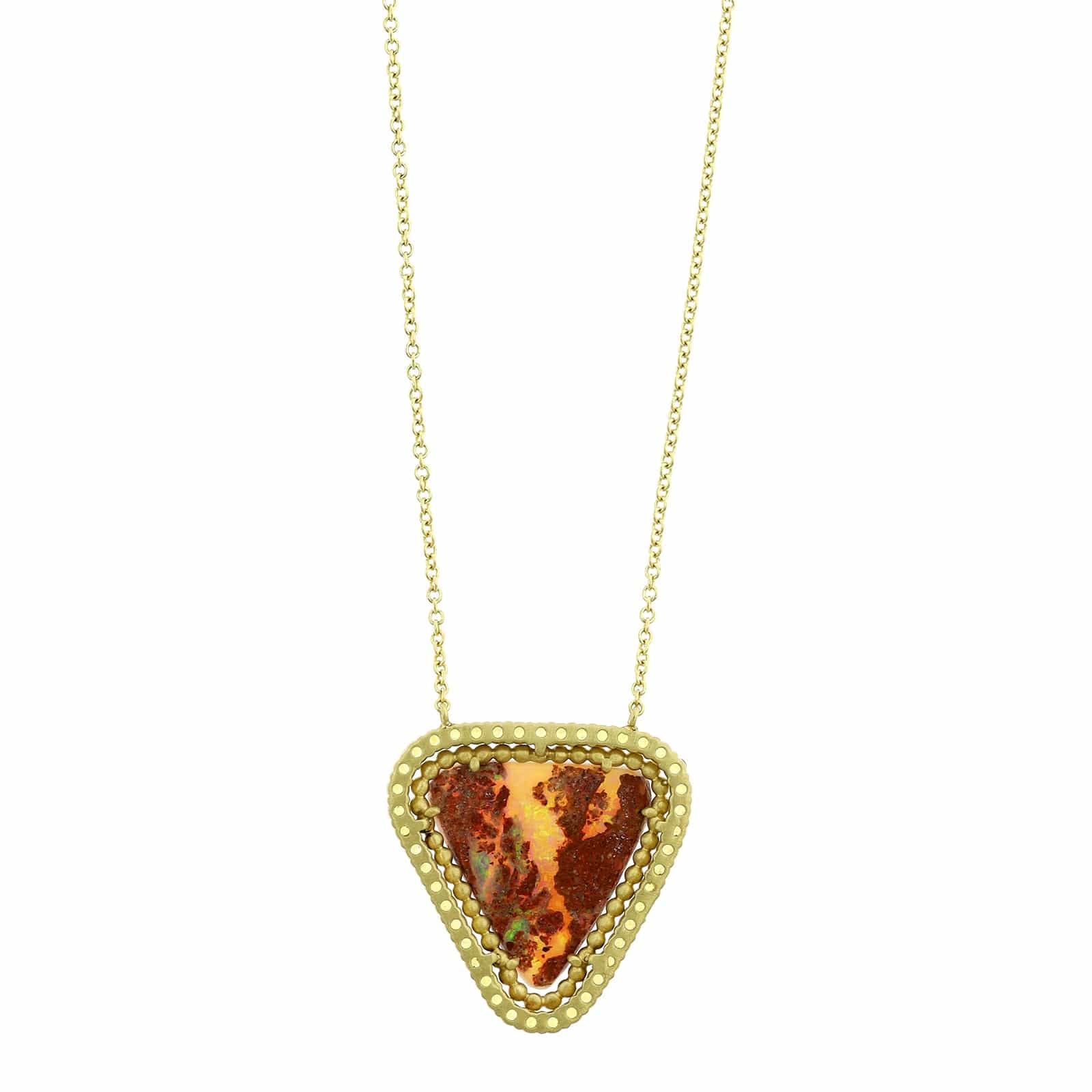 Suzy Landa 18K Yellow Gold Opal, Sapphire, and Diamond Necklace - Image 2