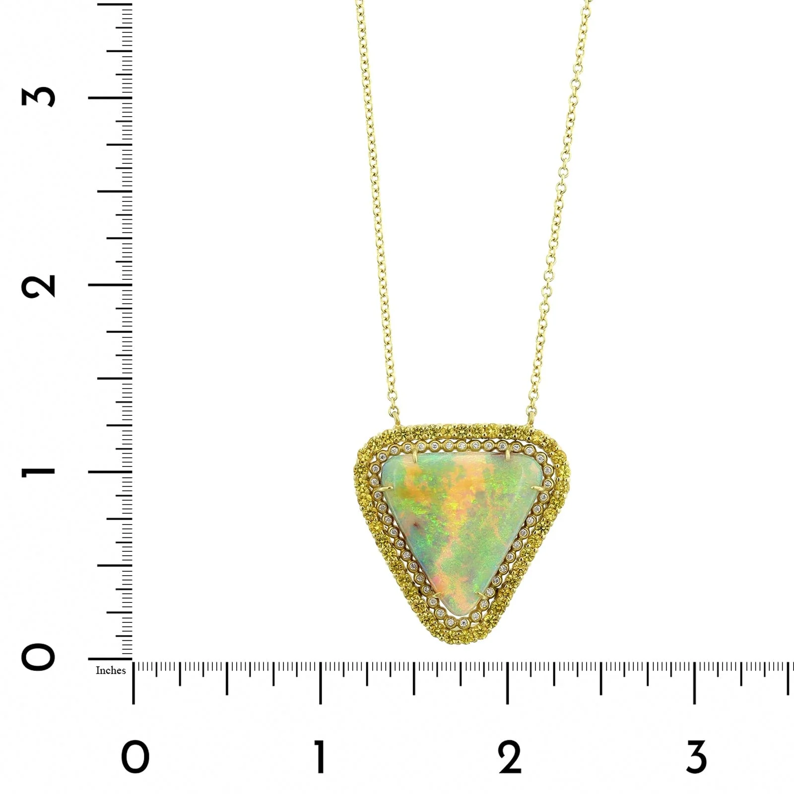 Suzy Landa 18K Yellow Gold Opal, Sapphire, and Diamond Necklace - Image 4