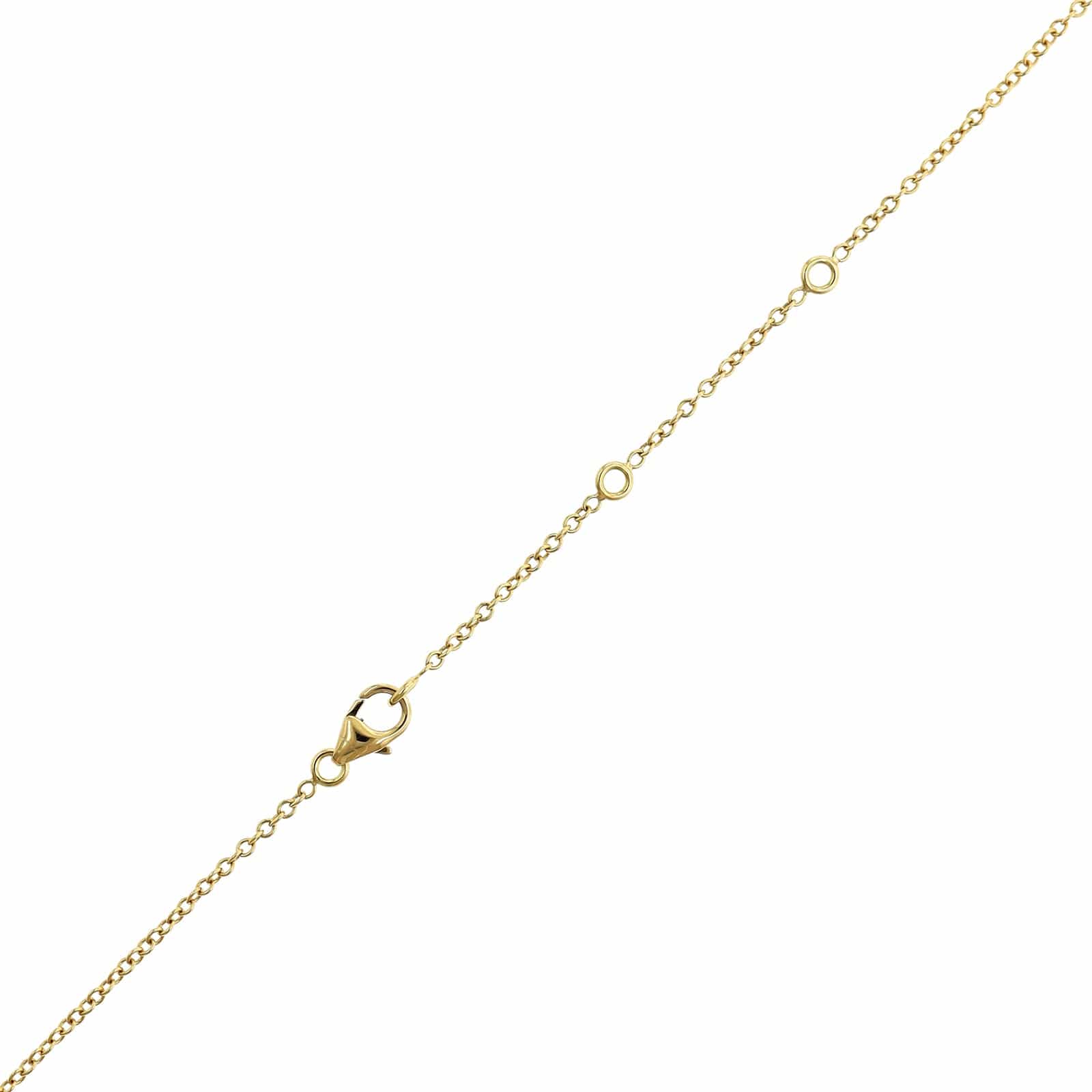 18K Yellow Gold Pear Shape Moonstone and Diamond Pendant Necklace - Image 3