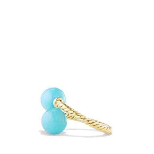 Bypass Ring with Turquoise in 18K Gold - Image 3