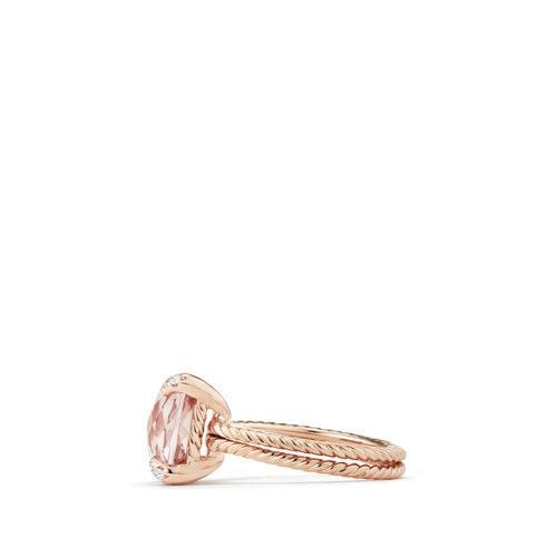 Chatelaine® Ring with Morganite and Diamonds in 18K Rose Gold, 11mm - Image 3