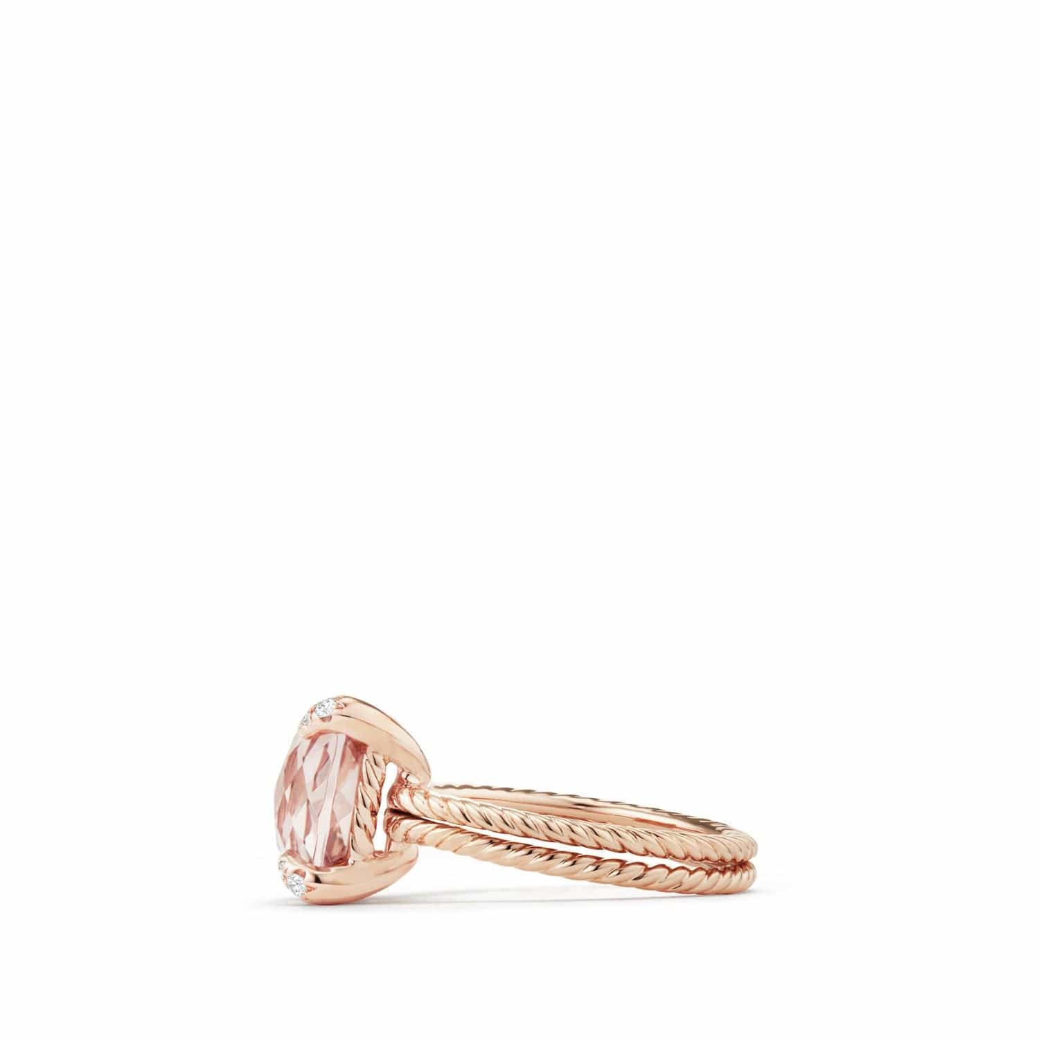 Chatelaine® Ring with Morganite and Diamonds in 18K Rose Gold - Image 3