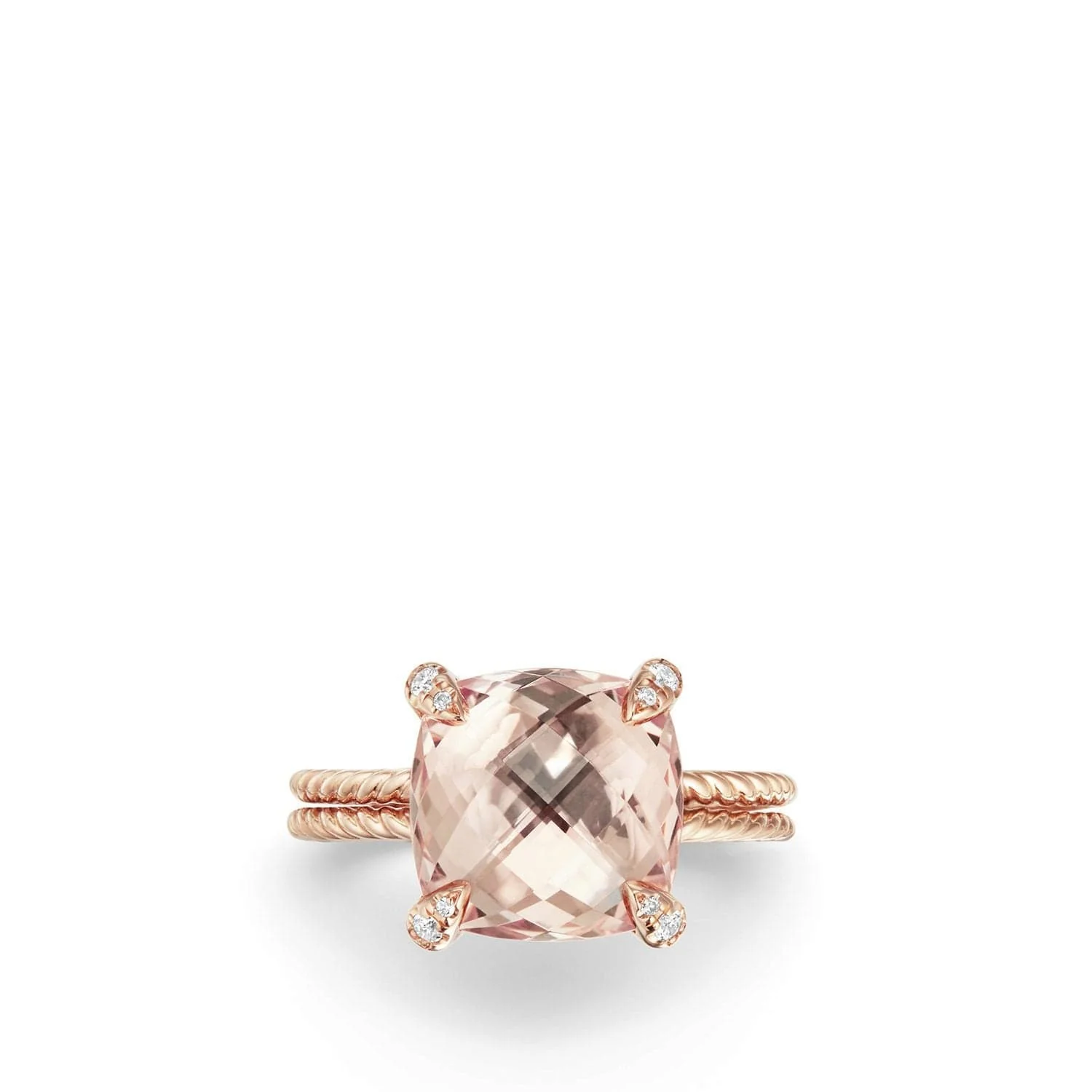 Chatelaine® Ring with Morganite and Diamonds in 18K Rose Gold - Image 4