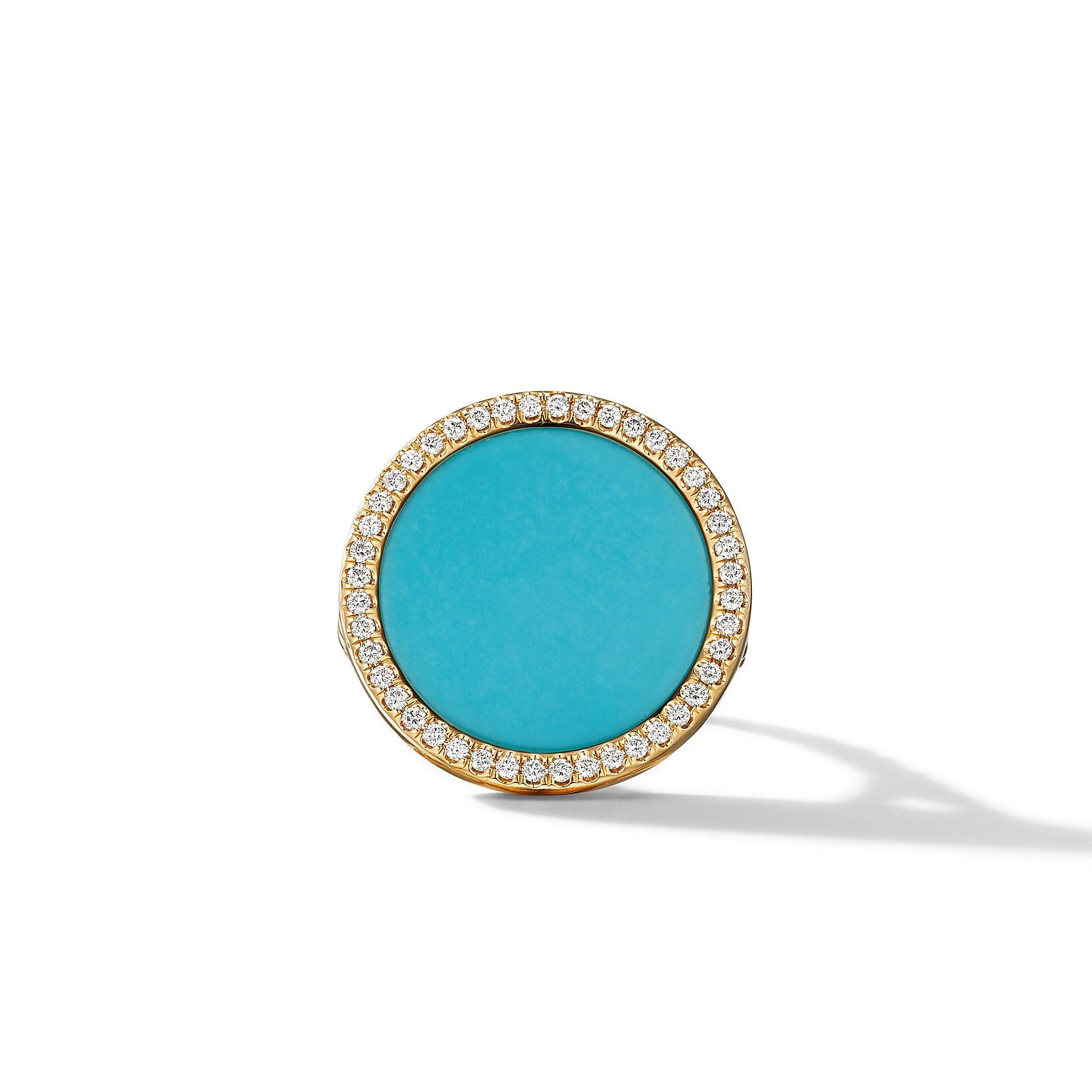 DY Elements Ring in 18K Yellow Gold with Turquoise and Pavé Diamonds - Image 3