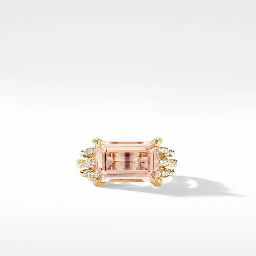 Tides Ring in 18K Yellow Gold with Morganite and Diamonds - Image 3