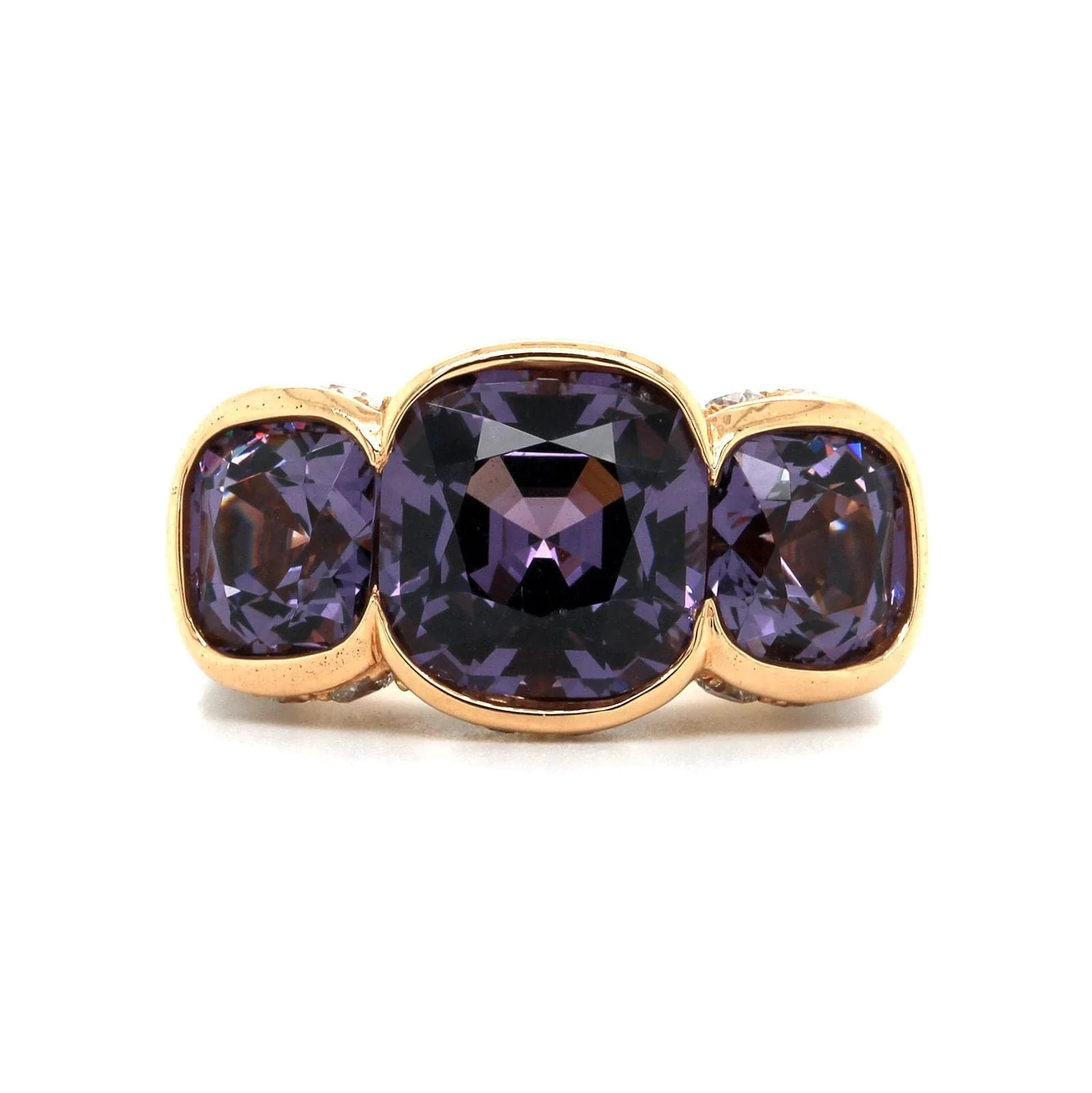 18K Rose Gold Purple Spinel and Diamond Ring