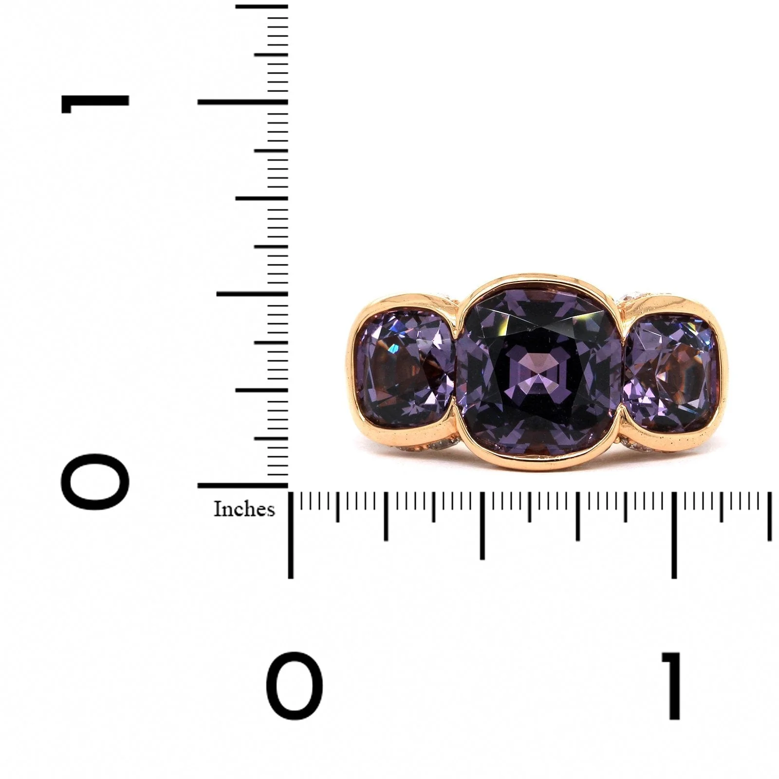 18K Rose Gold Purple Spinel and Diamond Ring - Image 3