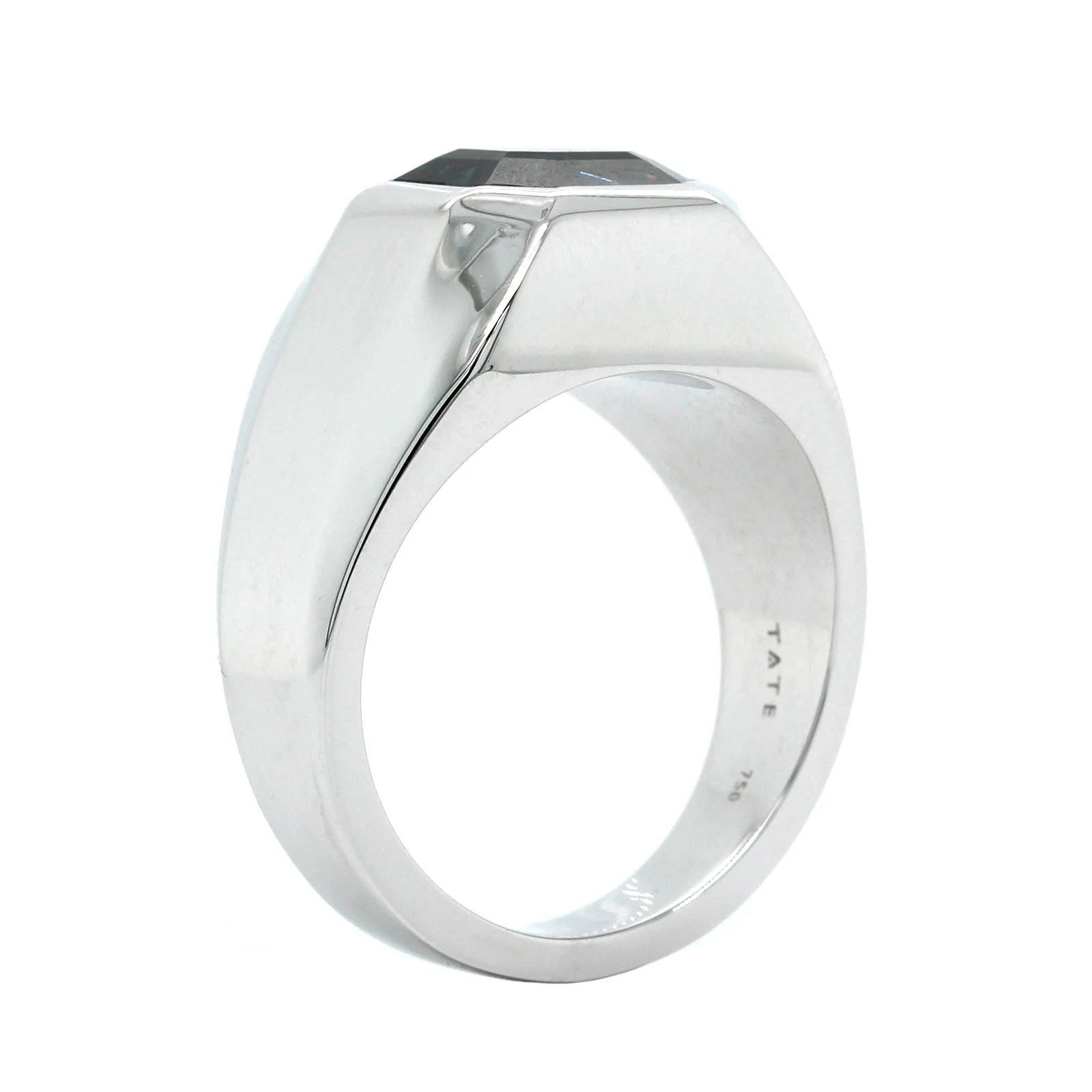 18K White Gold Bezel Set Spinel Ring - Image 2