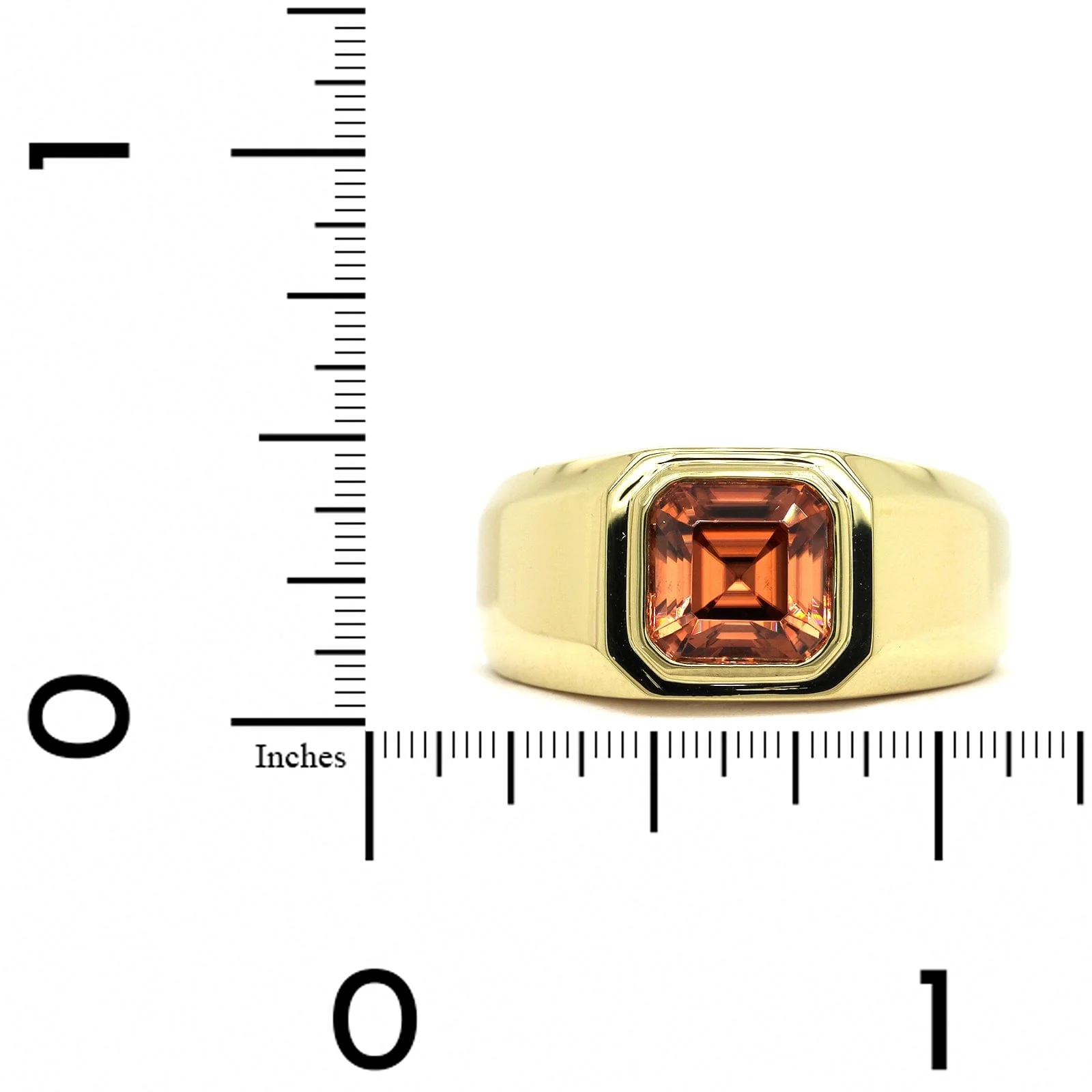 18K Yellow Gold Mayan Zircon Ring - Image 3