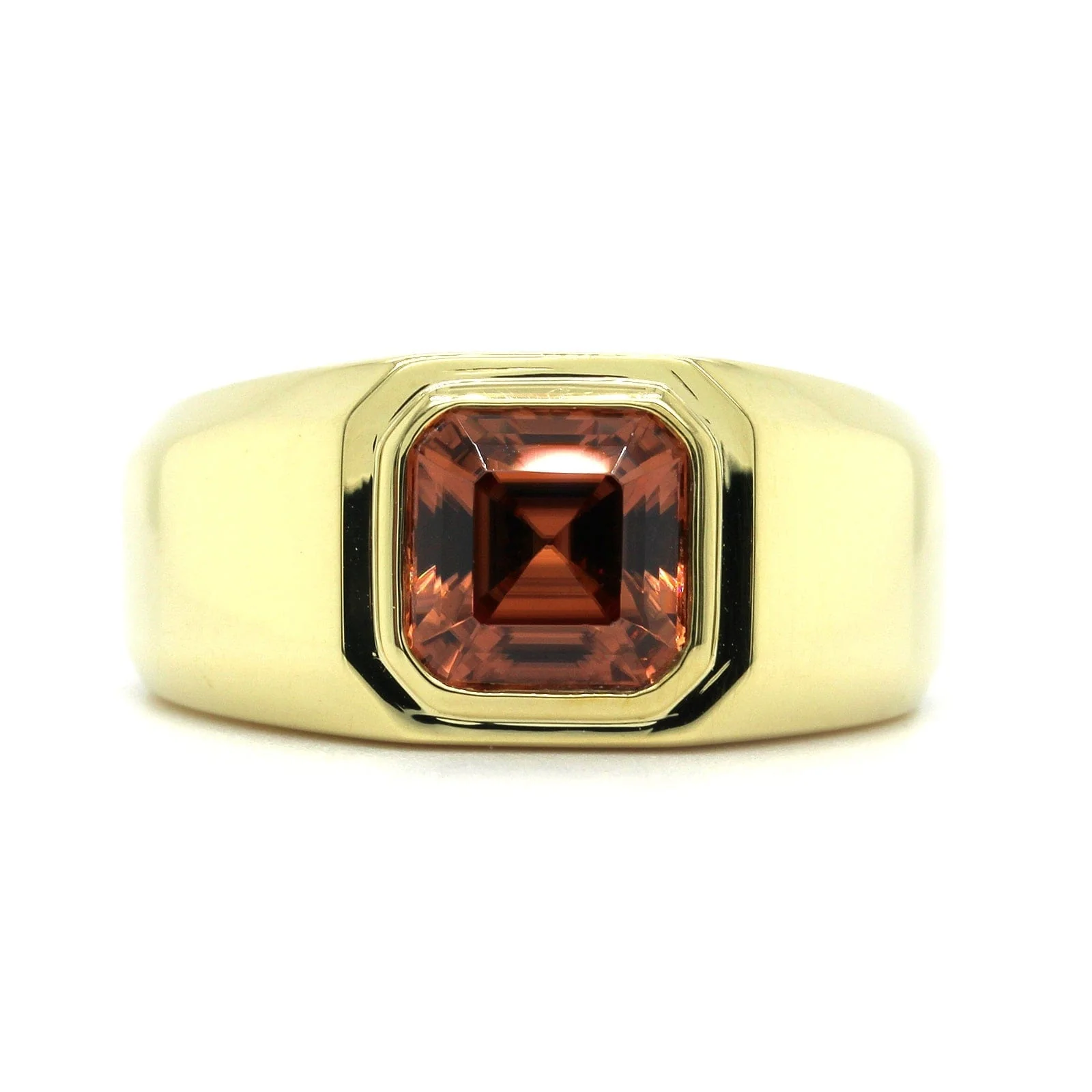 18K Yellow Gold Mayan Zircon Ring - Image 4