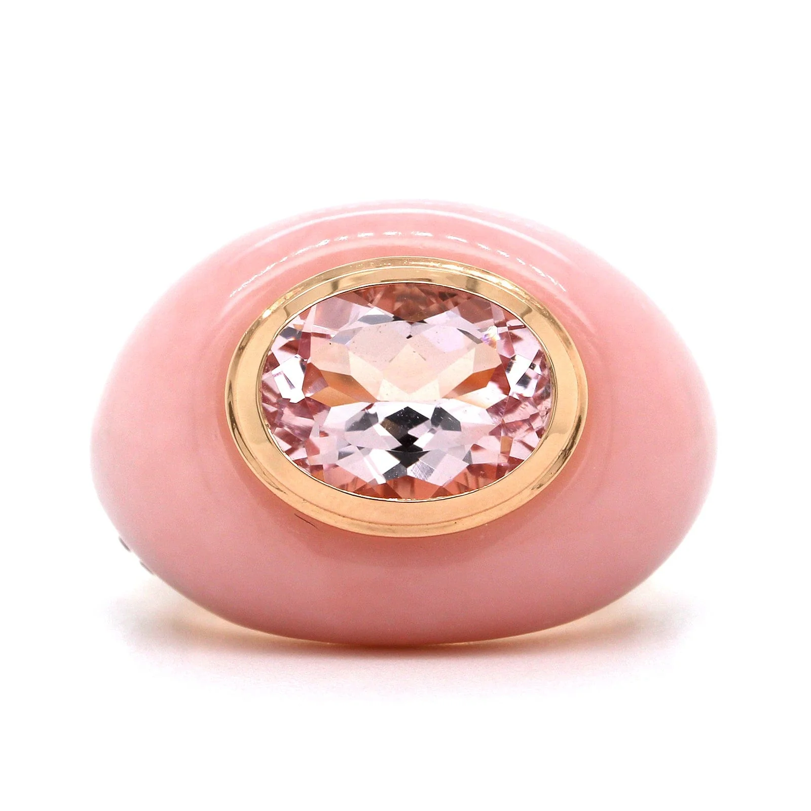 Emily P. Wheeler 18K Yellow Gold Pink Sapphire and Morganite Chubby Ring - Image 5