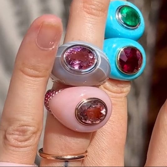 Emily P. Wheeler 18K Rose and White Gold Chubby Pink Tourmaline Ring - Image 2
