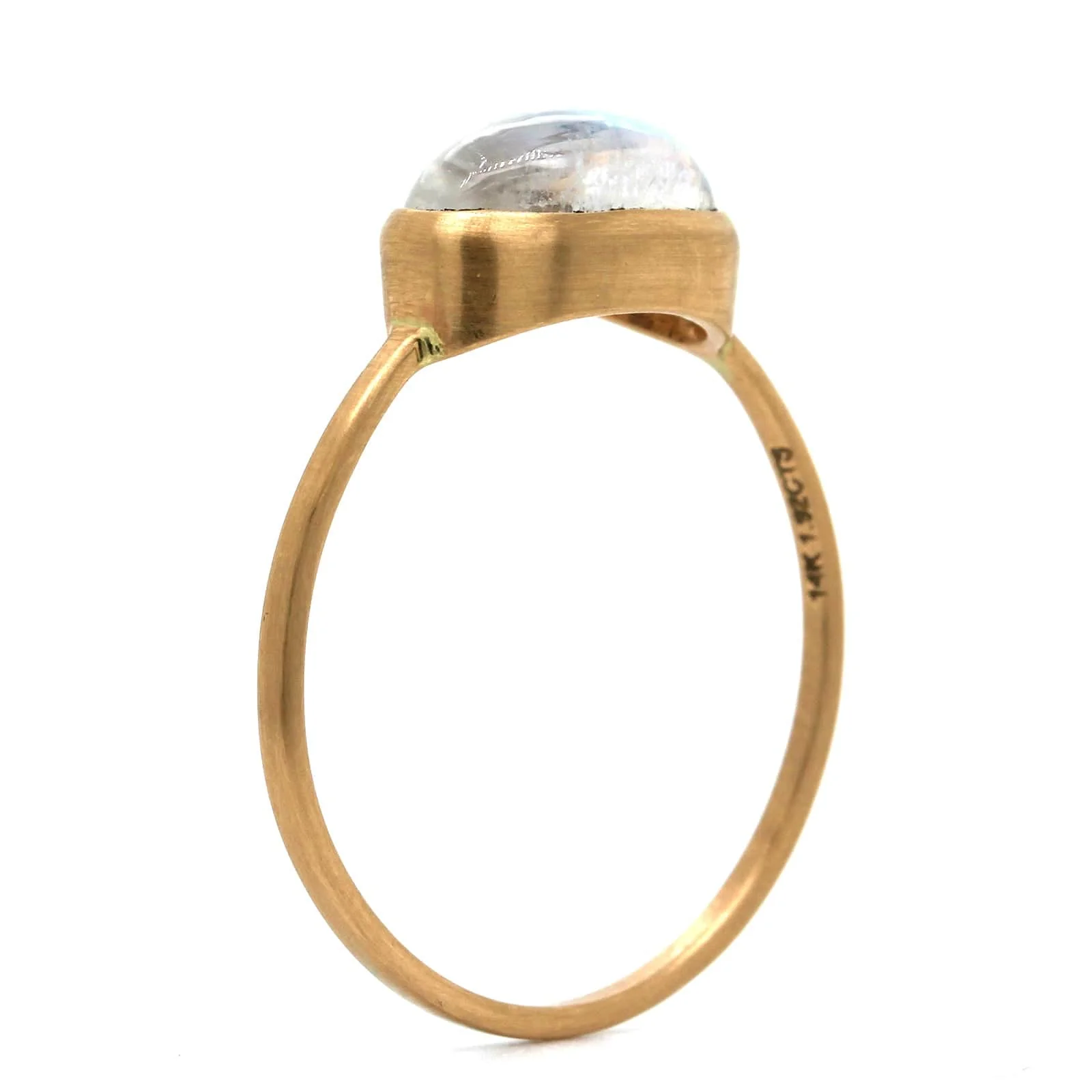 14K Yellow Gold Moonstone Bezel Set Ring - Image 2