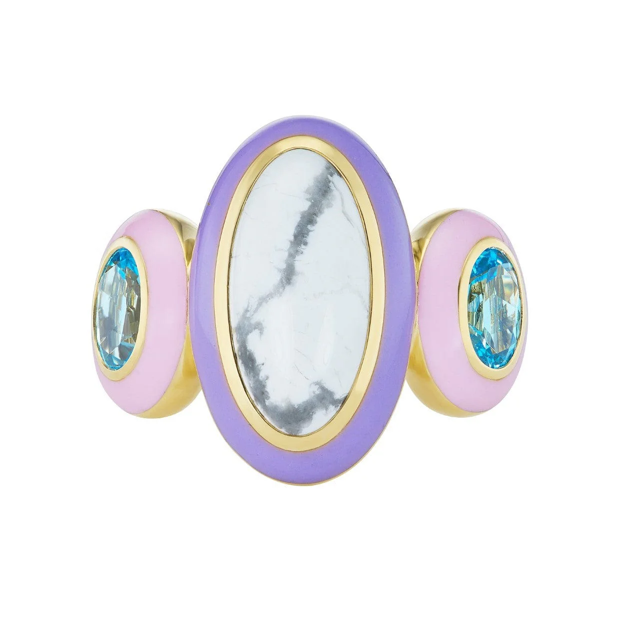 Emily P. Wheeler 18K Yellow Gold Blue Topaz Farrah Ring