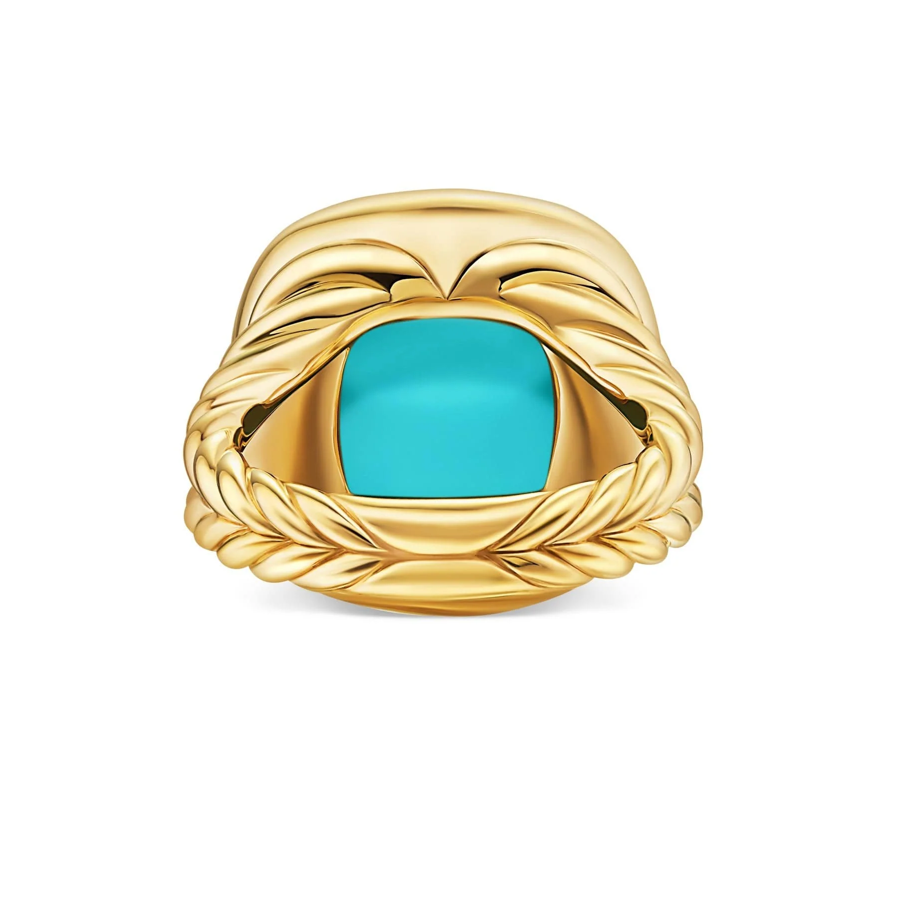 Albion® Ring 18K Yellow Gold with Turquoise and Diamonds, 15mm - Image 4