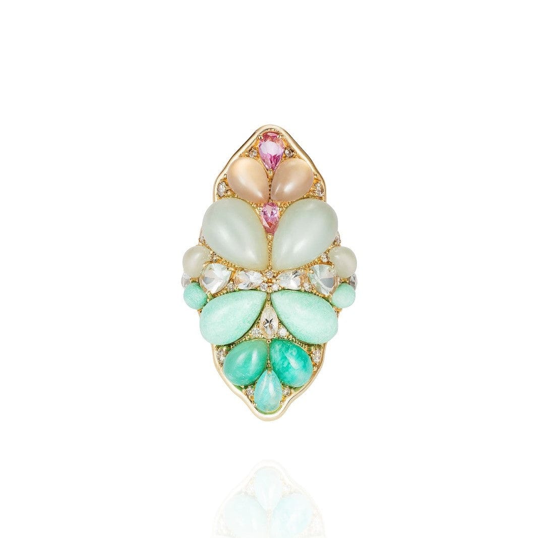 Fernando Jorge 18K Yellow Gold Diamond and Multi Gem Blossom Ring - Image 2