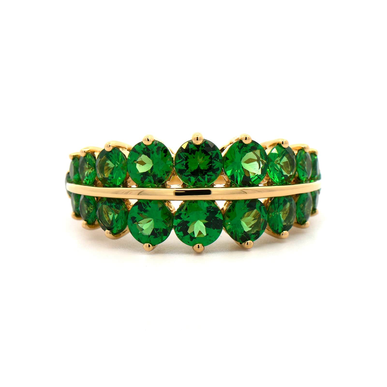 Etho Maria 18K Yellow Gold Graduated Tsavorite Ring - Image 4