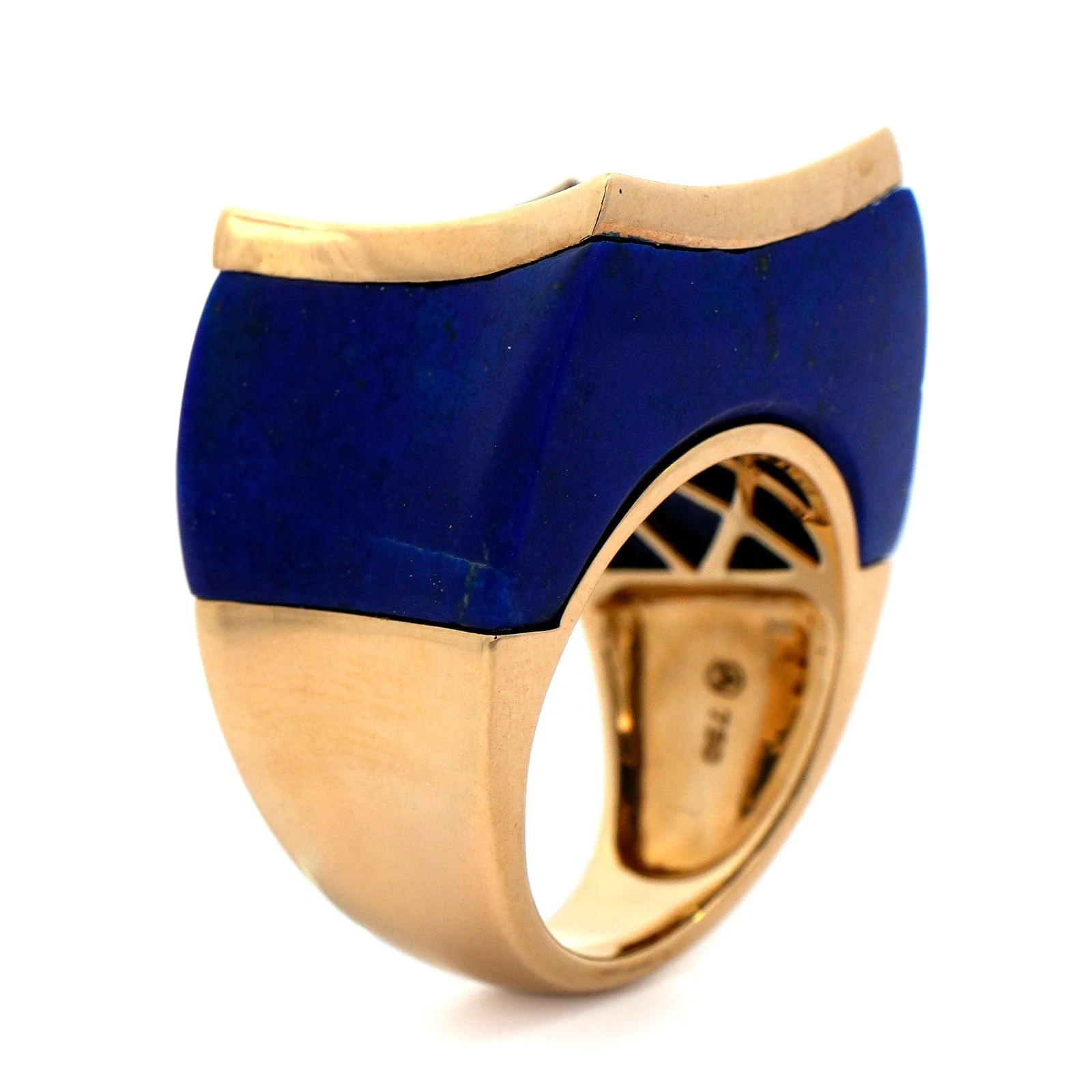 Etho Maria 18K Yellow Gold and Sterling Silver Sapphire and Lapis Ring - Image 2