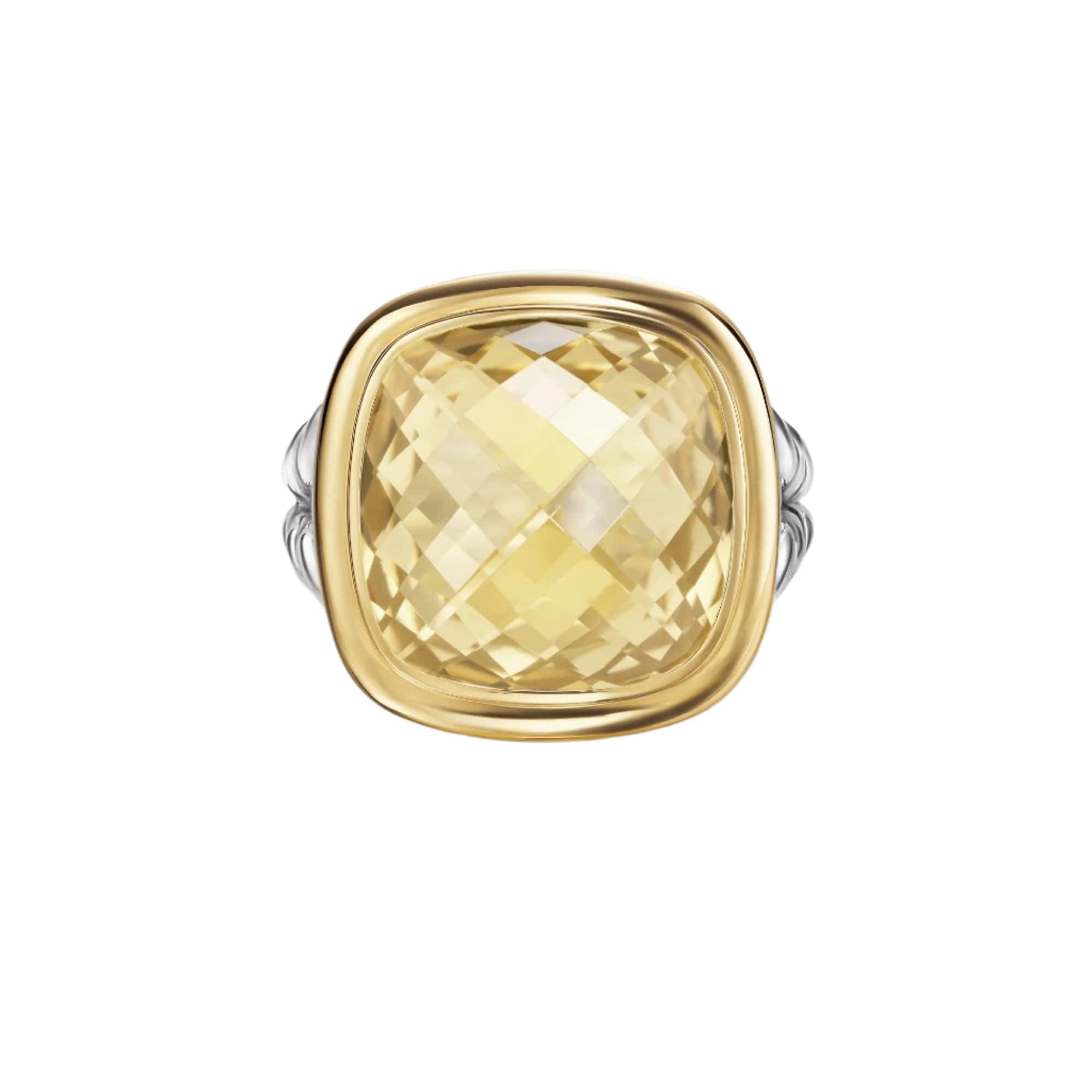 Albion® Ring Sterling Silver with 18K Yellow Gold and Champagne Citrine, 15mm - Image 4