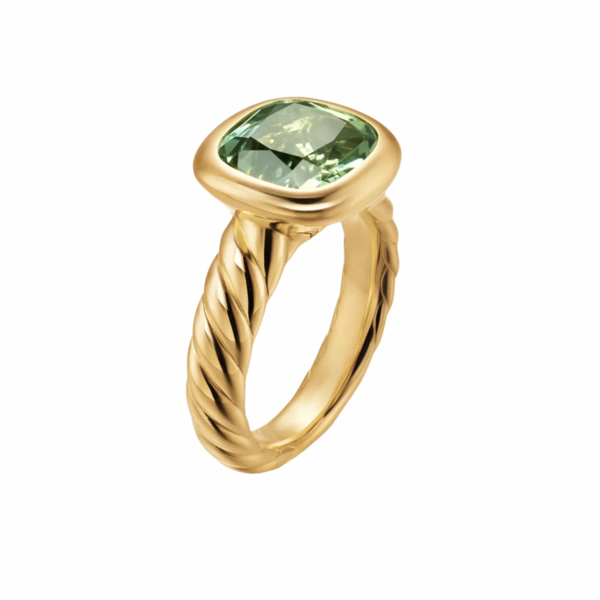 DY Mercer® Stone Ring 18K Yellow Gold with Prasiolite, 10mm - Image 2