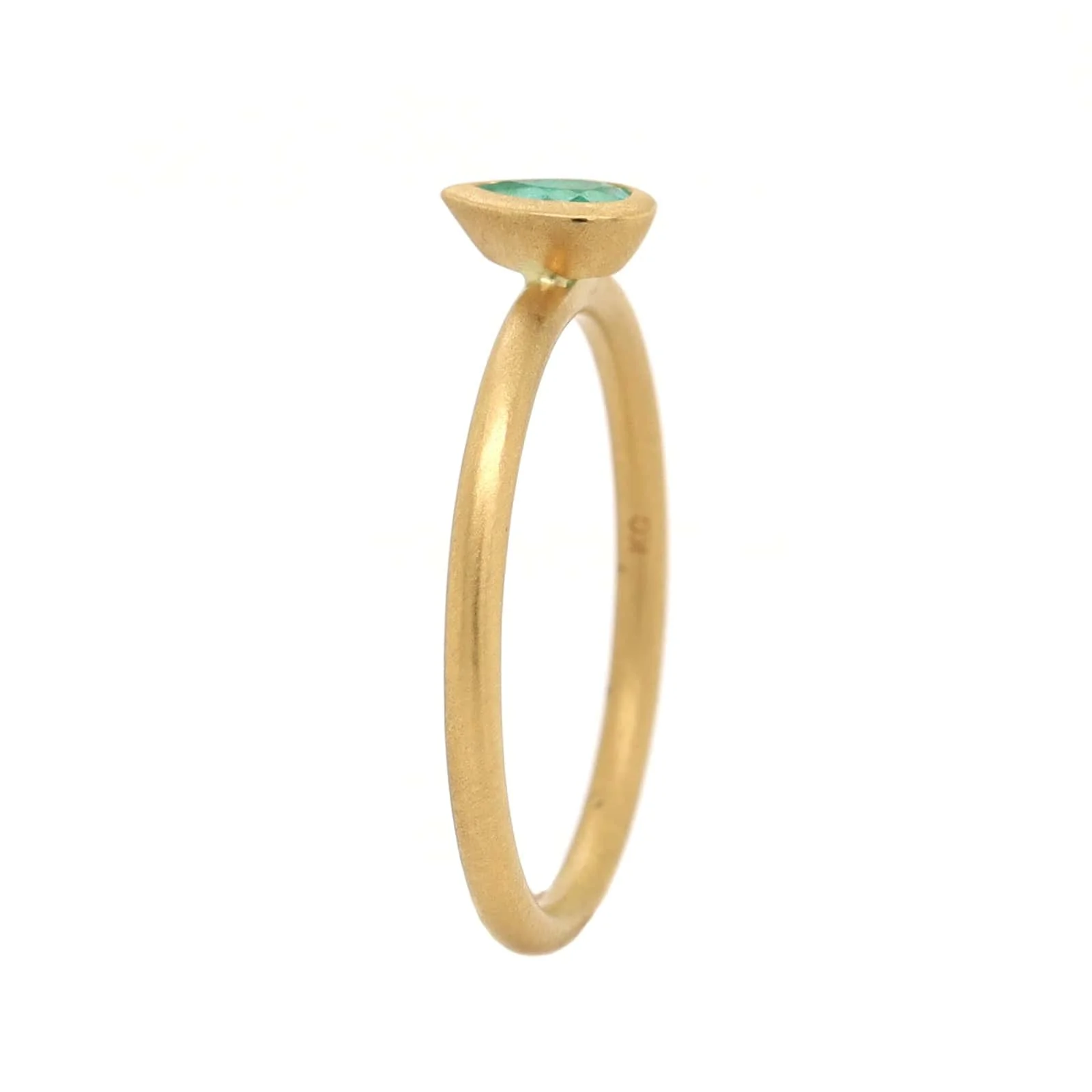 18K Yellow Gold Pear Shaped Paraiba Ring - Image 2