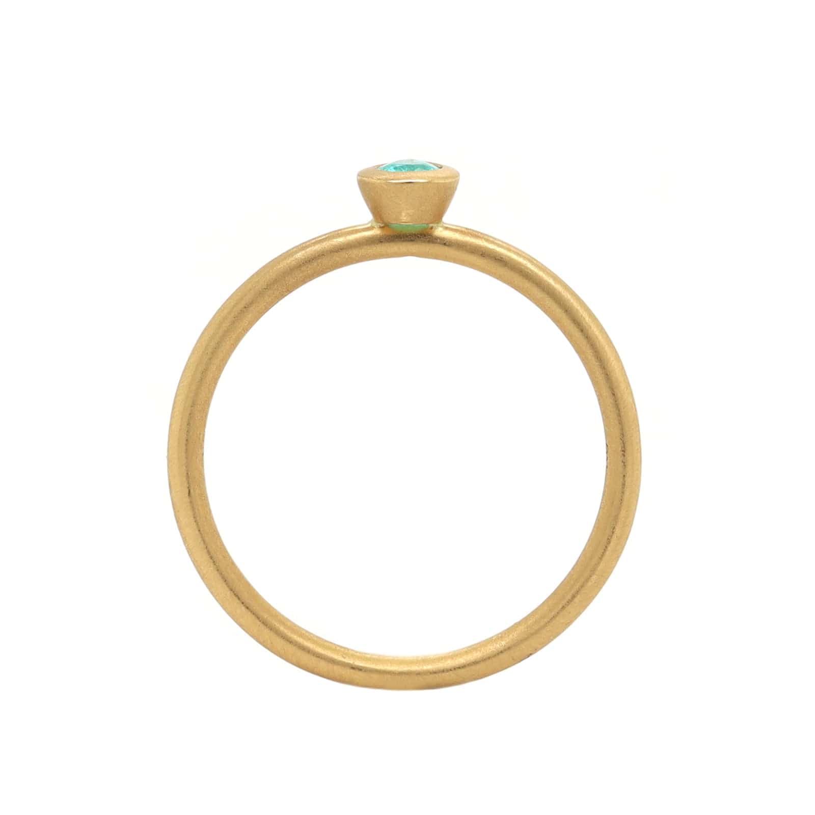 18K Yellow Gold Pear Shaped Paraiba Ring - Image 3