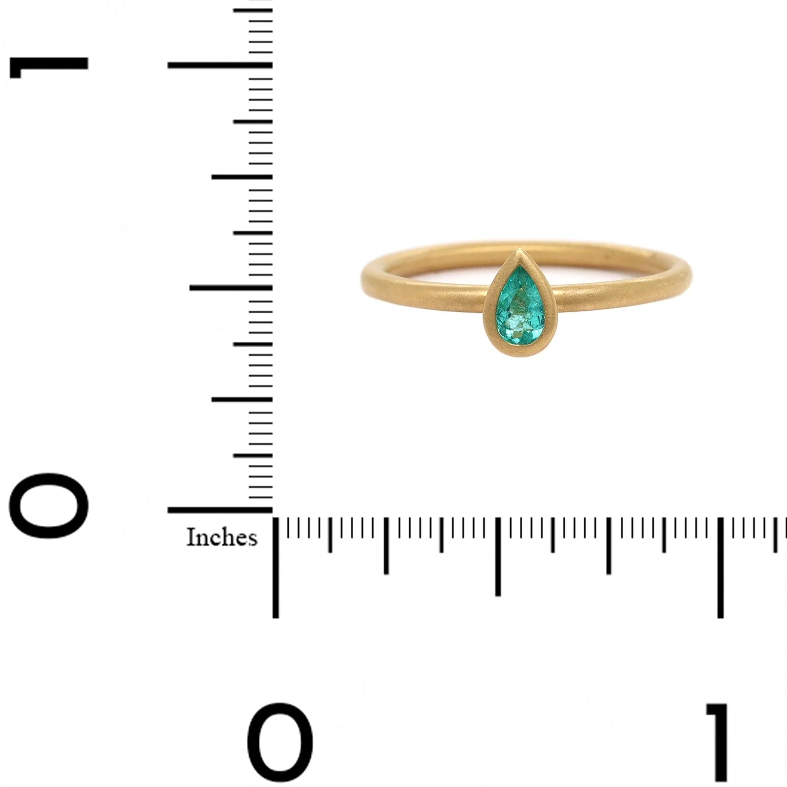 18K Yellow Gold Pear Shaped Paraiba Ring - Image 4