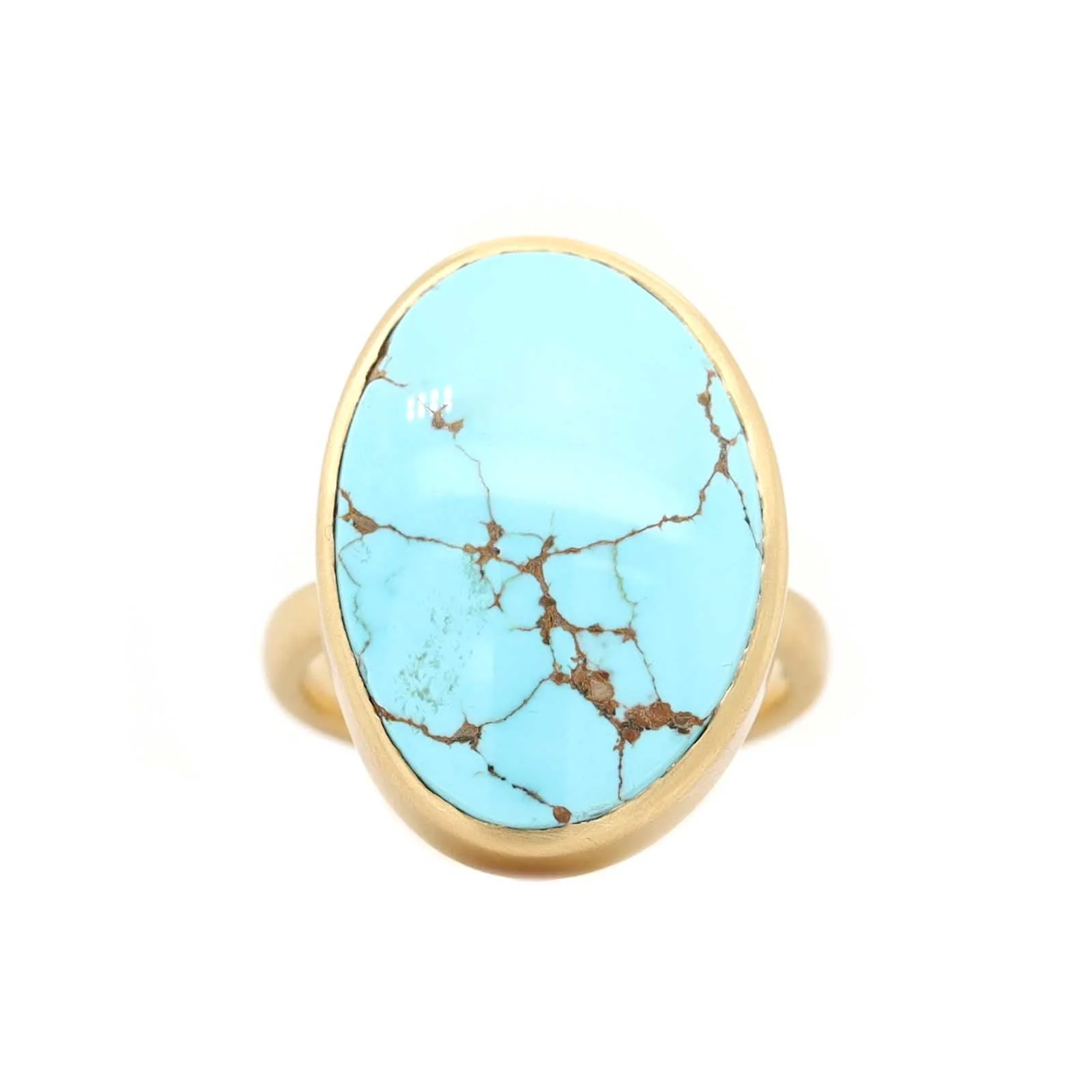 18K Yellow Gold Turquoise Sleeping Beauty Royston Ring
