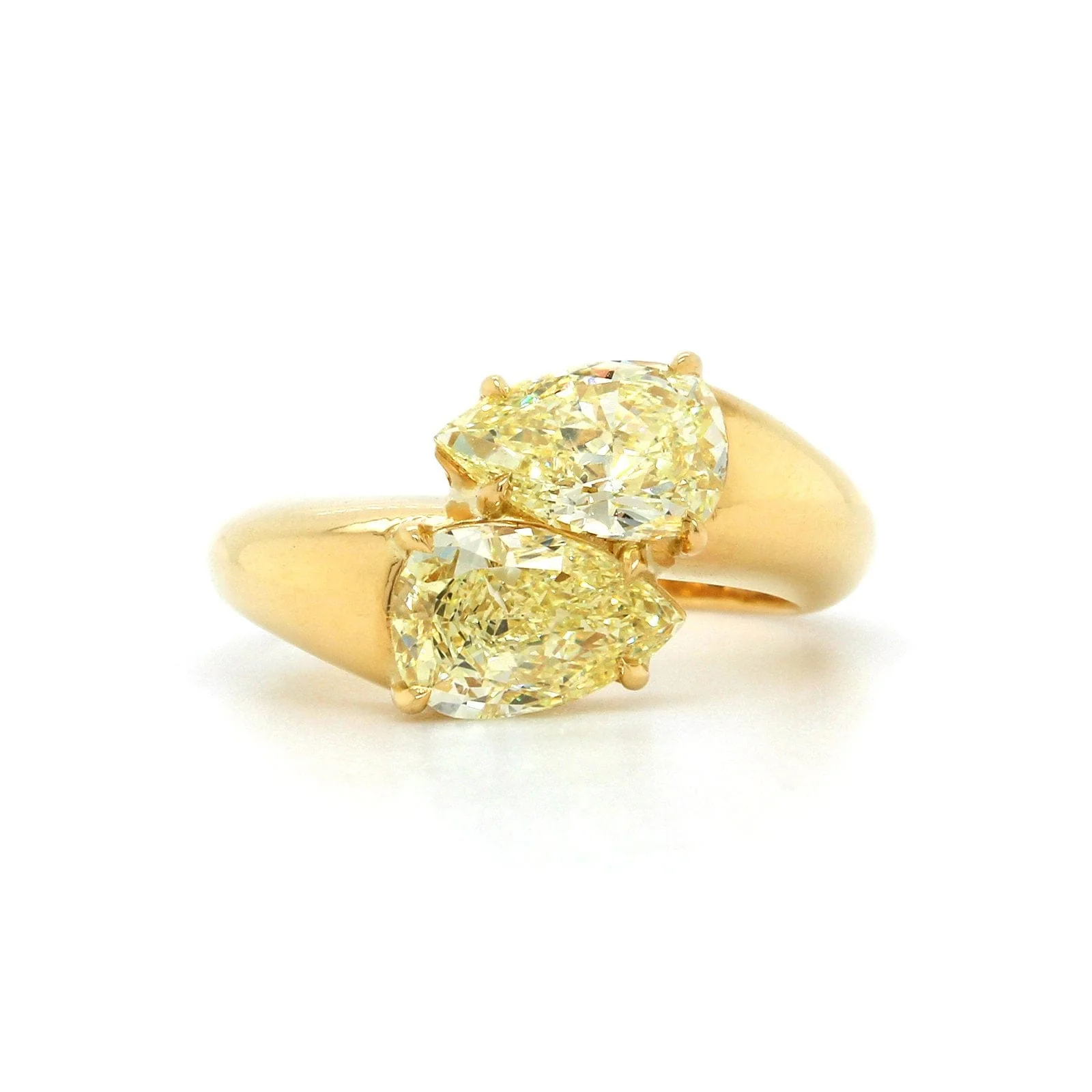 20K Yellow Gold Fancy Yellow Diamond Bypass Twin Ring