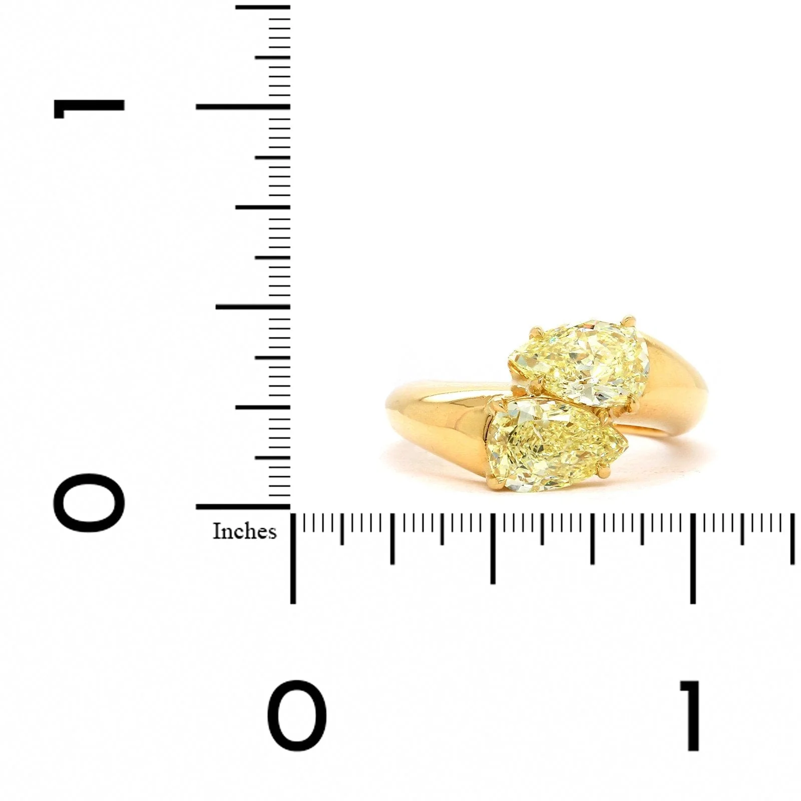 20K Yellow Gold Fancy Yellow Diamond Bypass Twin Ring - Image 3